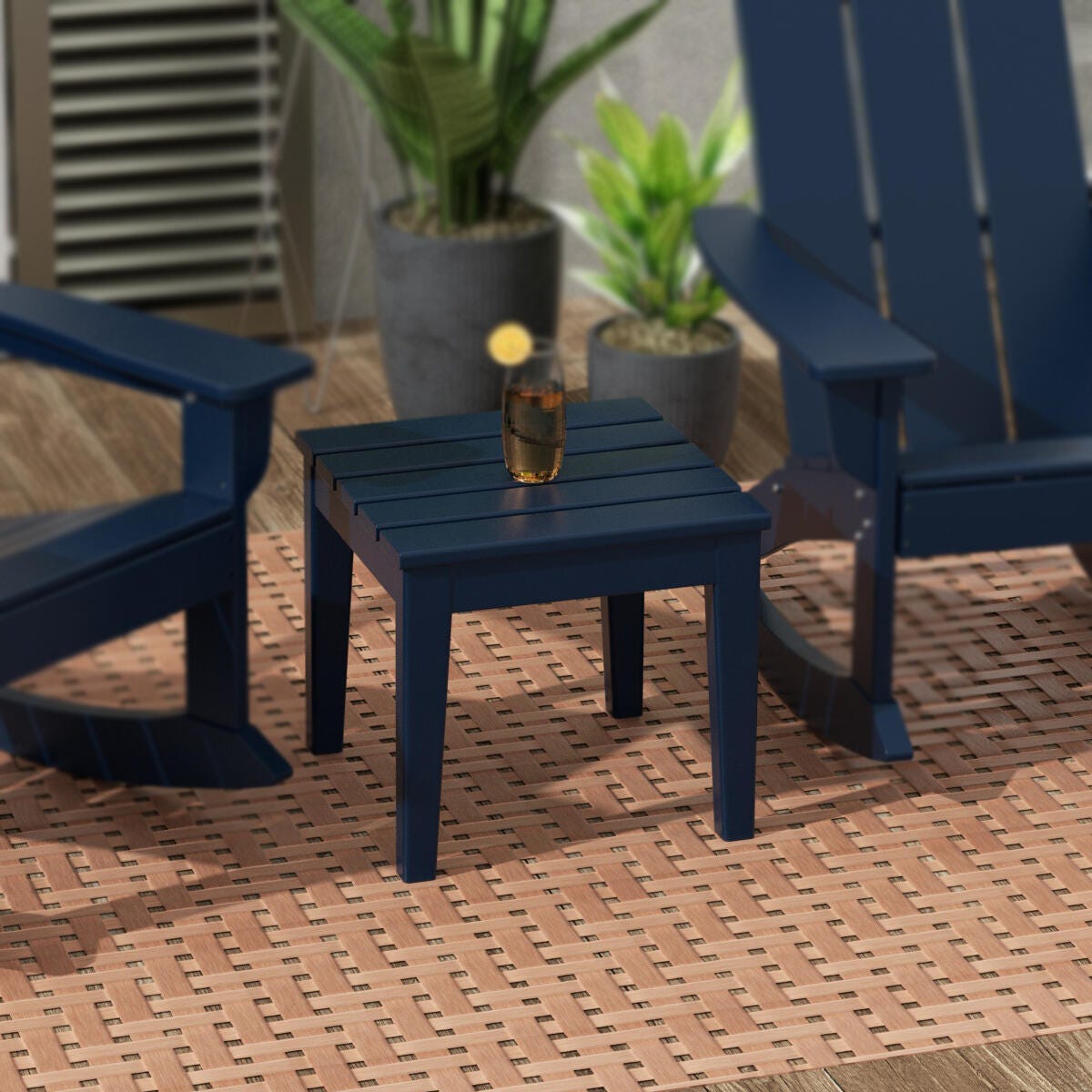 Westin Furniture Shoreside Outdoor Side Table, Navy Blue, rollover