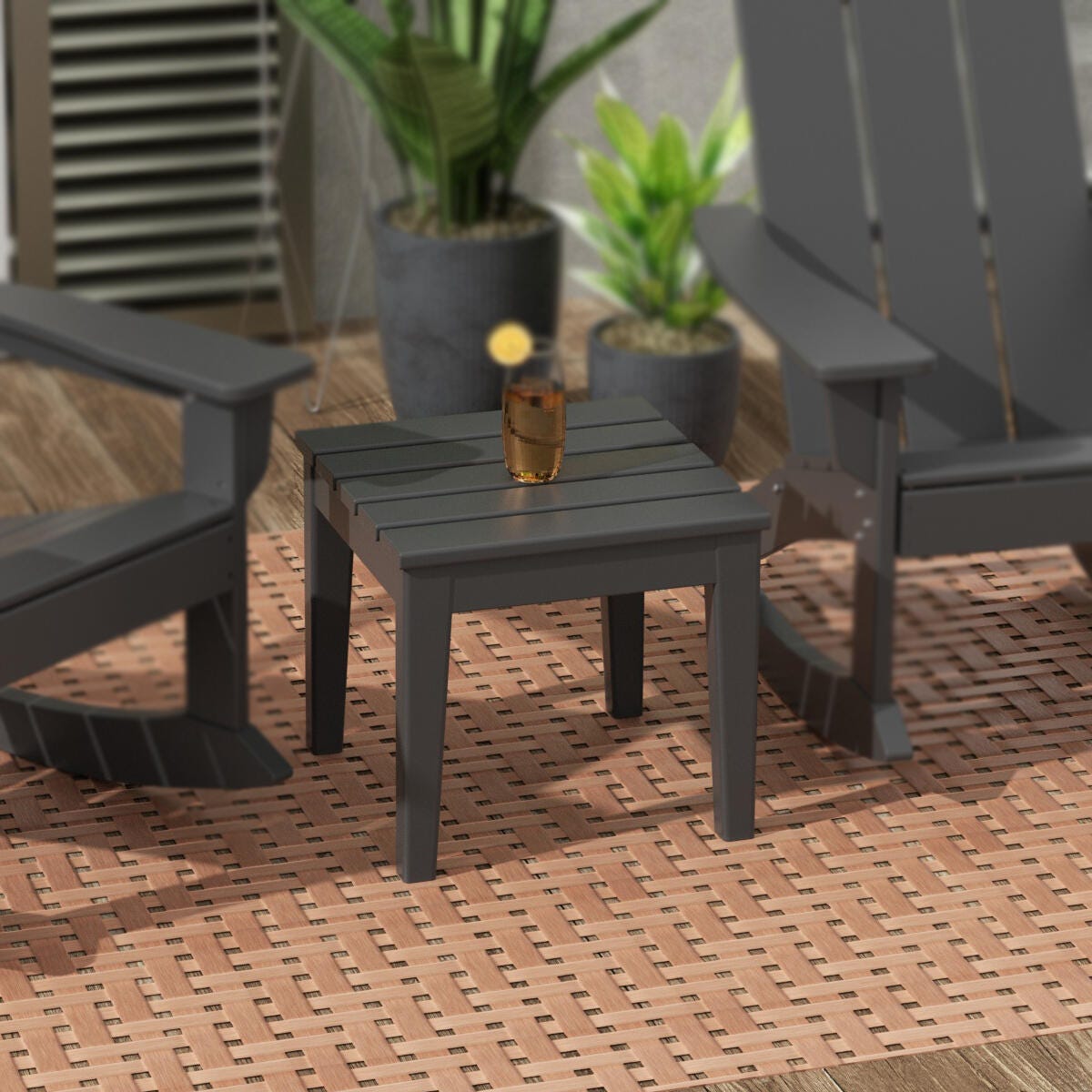 Westin Furniture Shoreside Outdoor Side Table, Gray, large