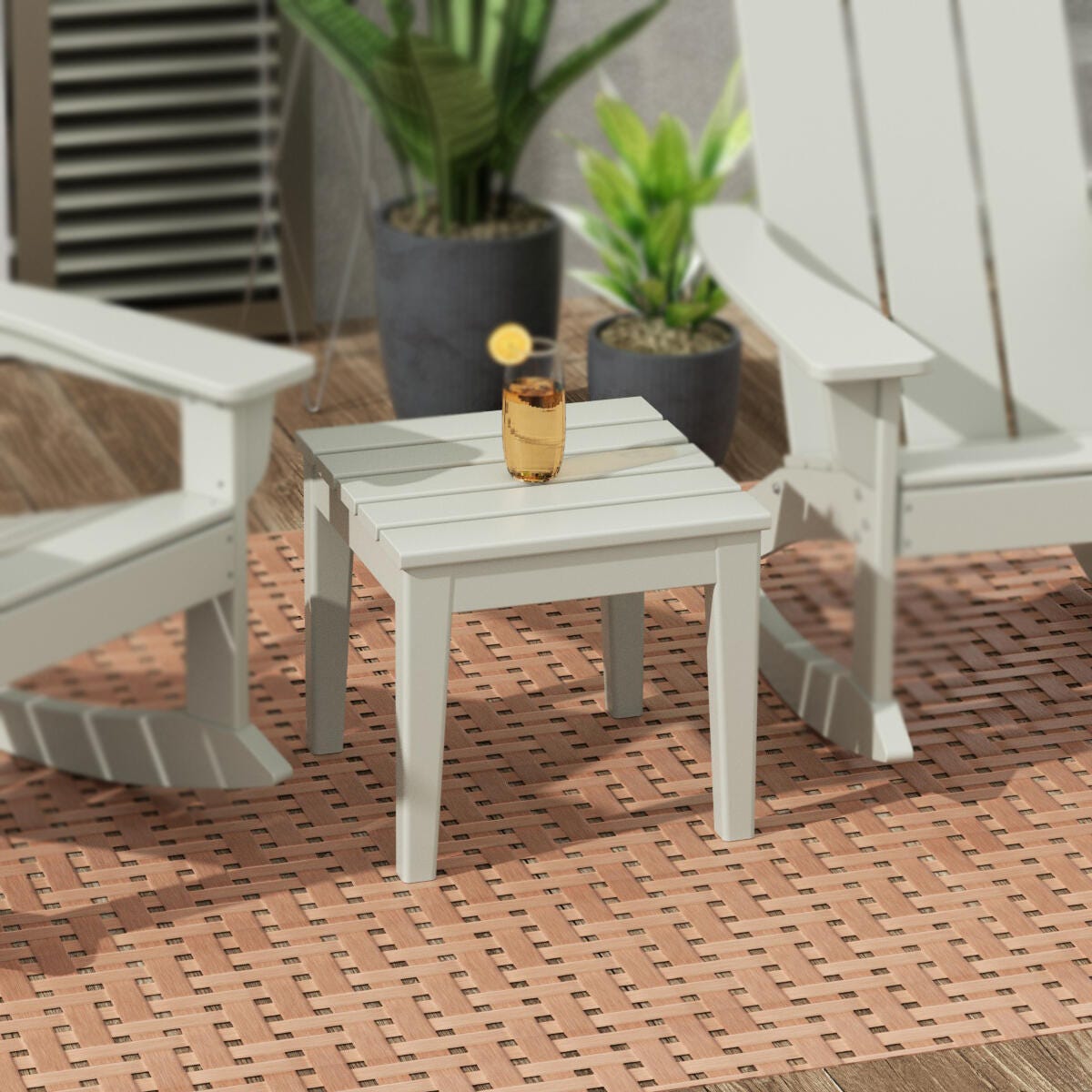 Westin Furniture Shoreside Outdoor Side Table, Sand, large