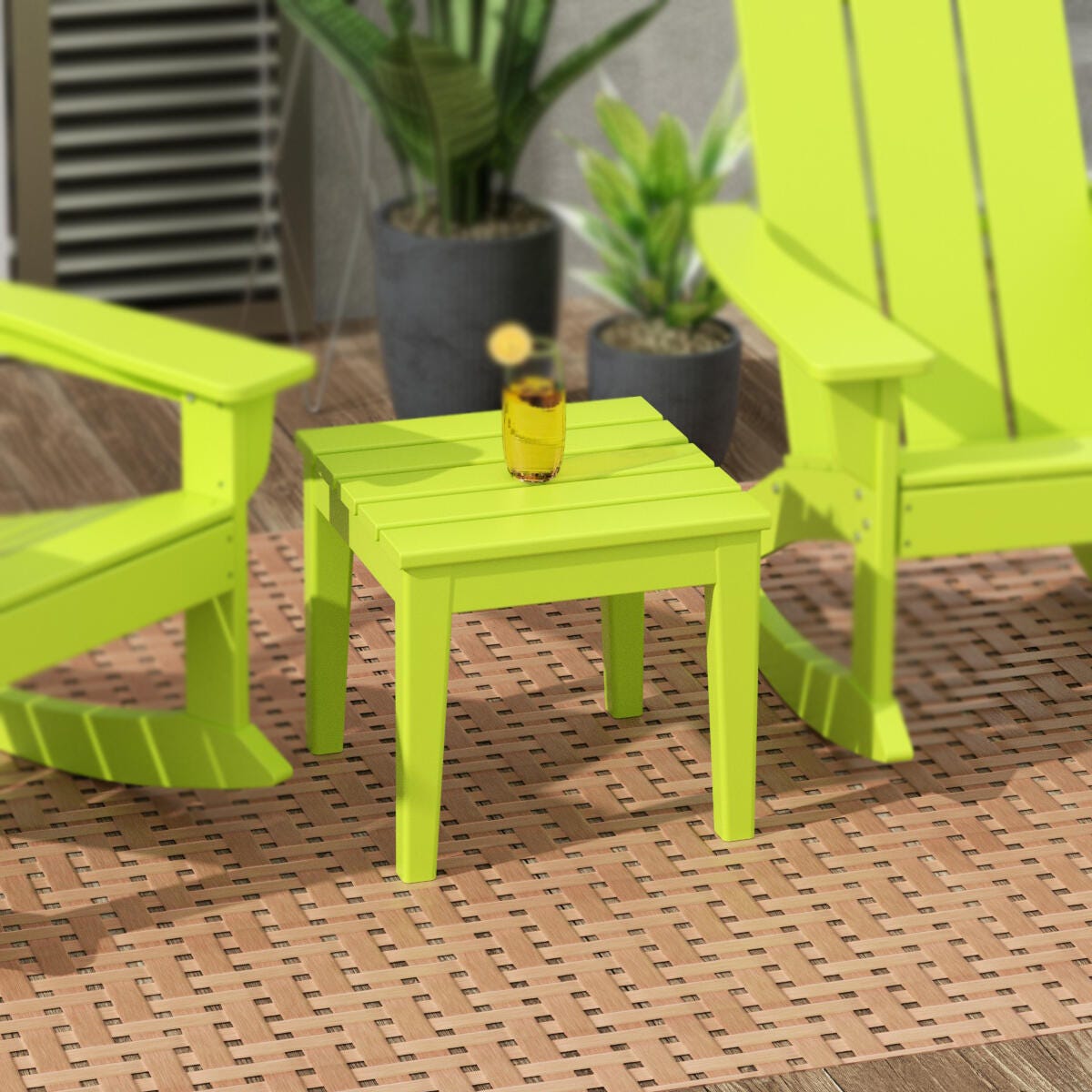 Westin Furniture Shoreside Outdoor Side Table, Lime