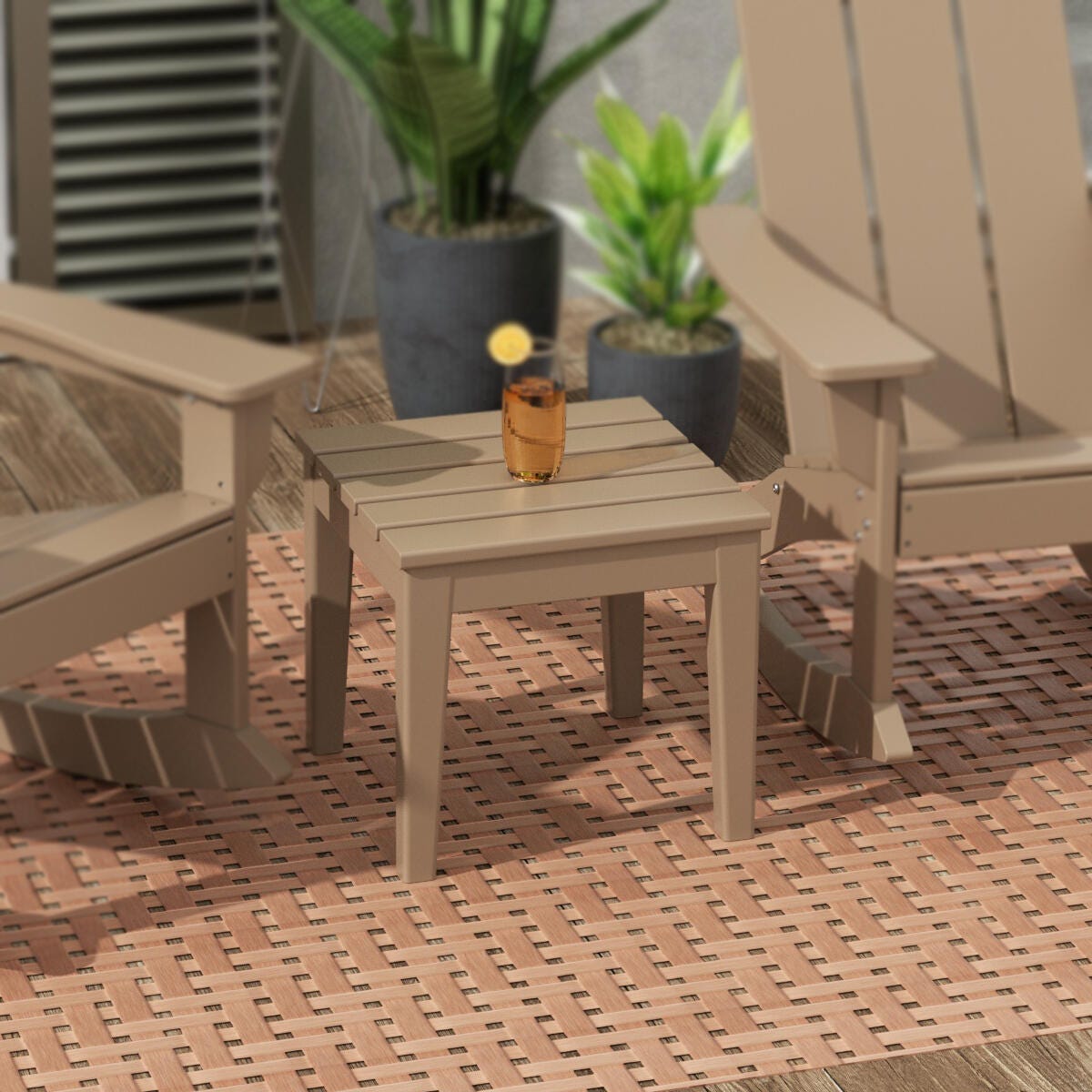 Westin Furniture Shoreside Outdoor Side Table, Brown, large