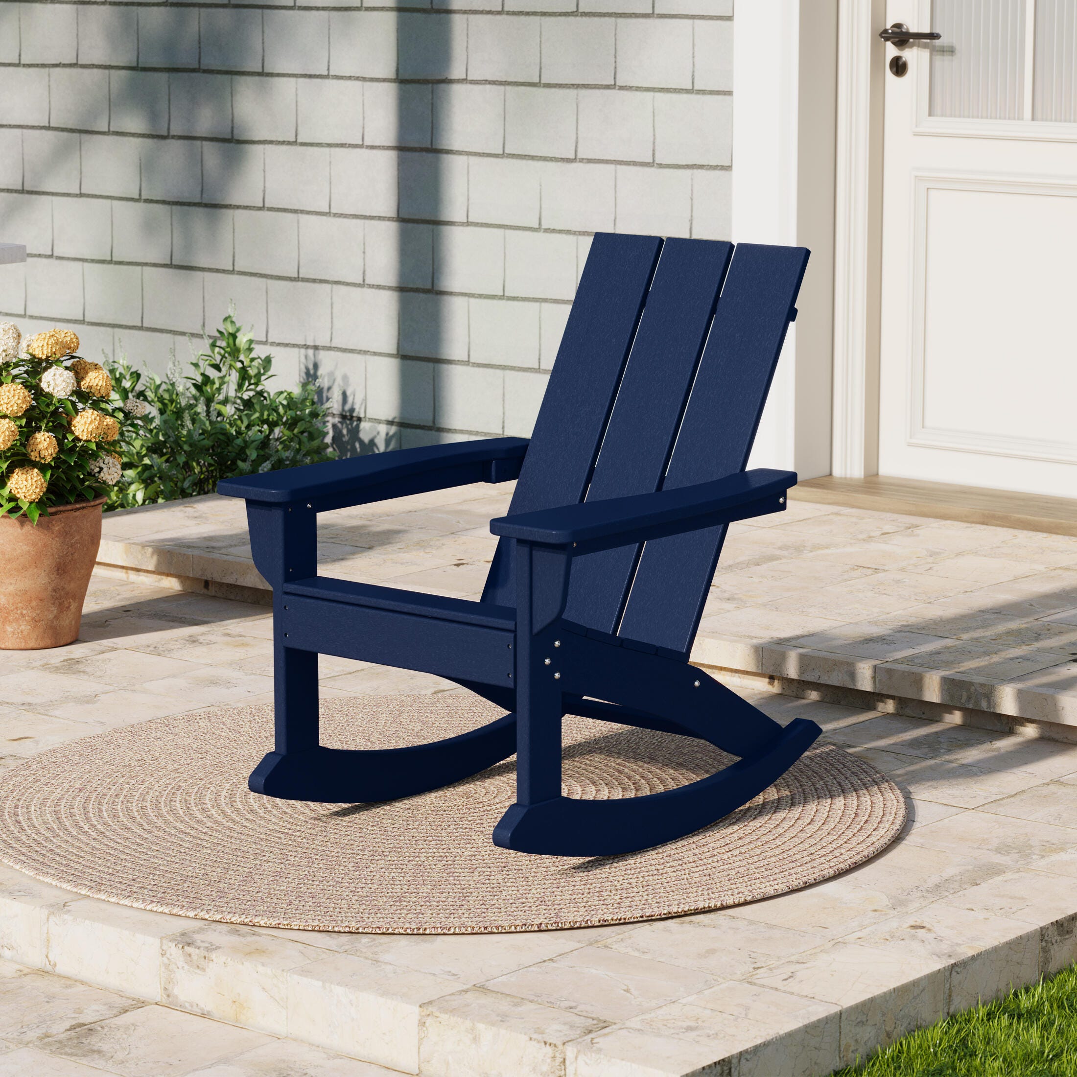Westin Furniture Shoreside Outdoor Adirondack Chair, Navy Blue, rollover