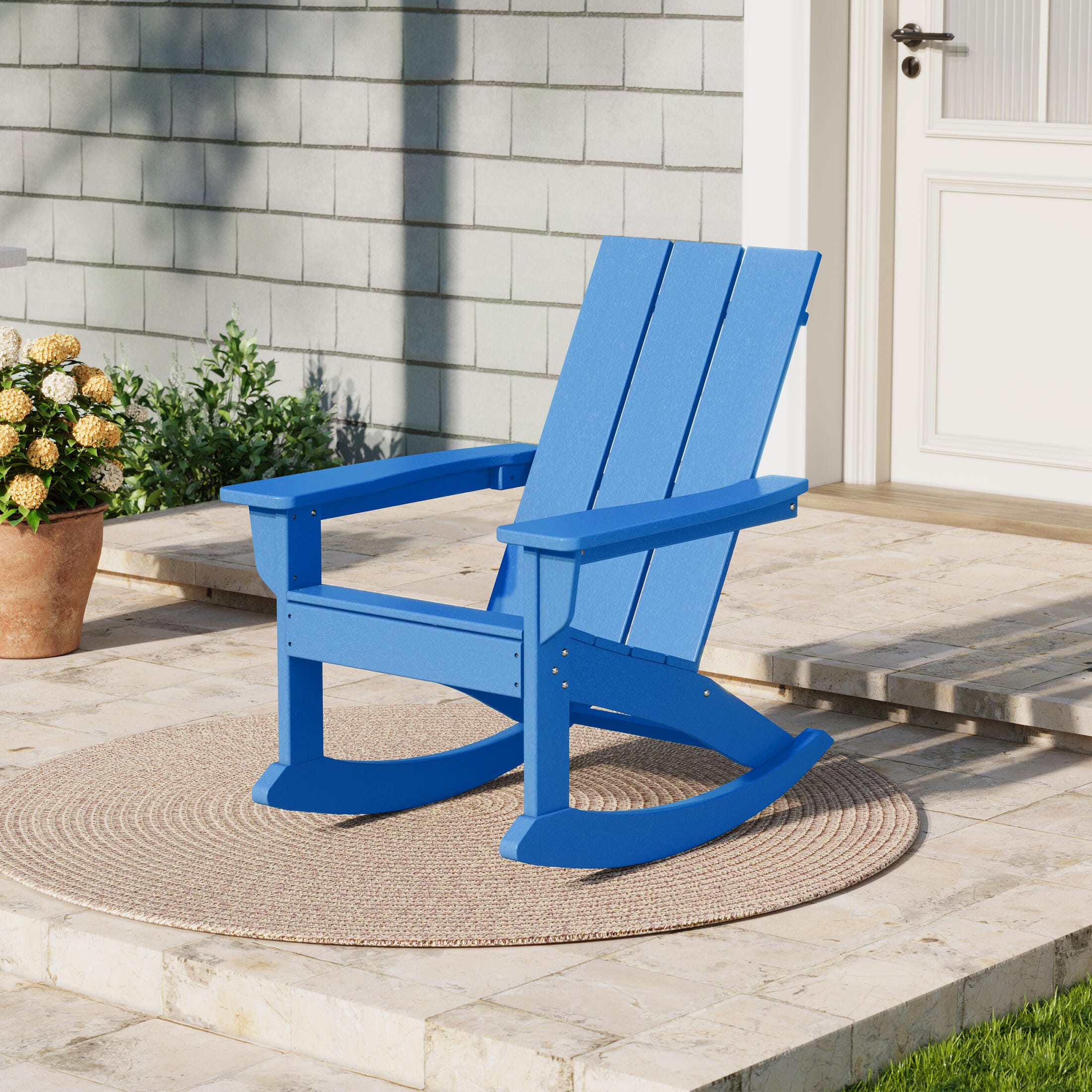 Westin Furniture Shoreside Outdoor Adirondack Chair, Pacific Blue, large