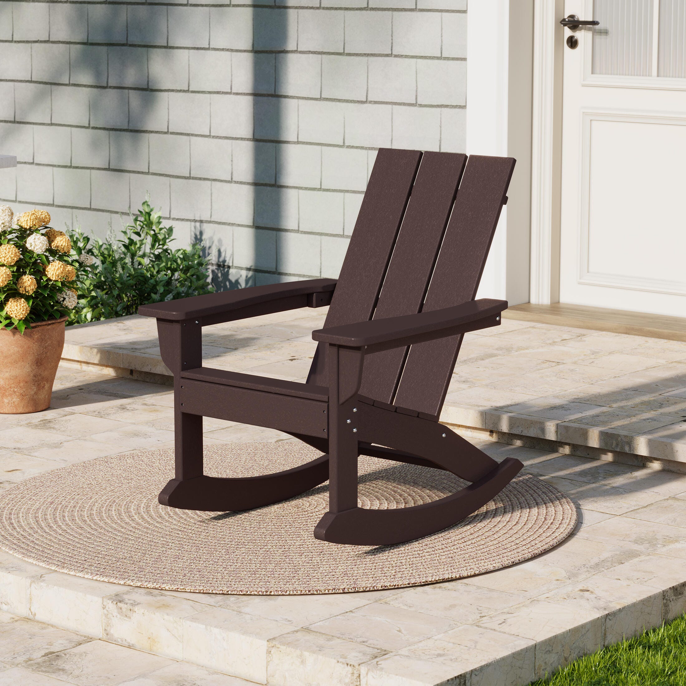 Westin Furniture Shoreside Outdoor Adirondack Chair, Dark Brown
