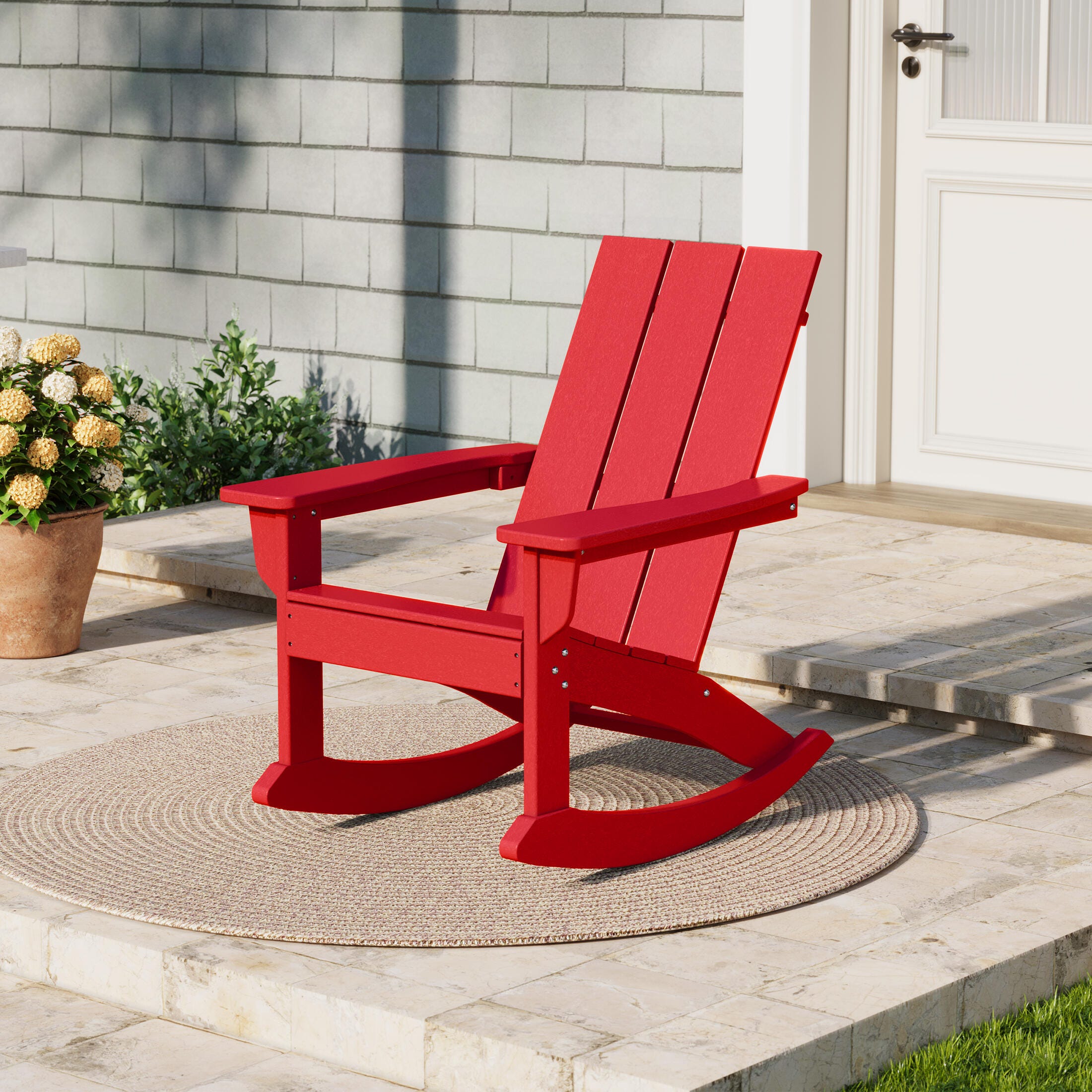 Westin Furniture Shoreside Outdoor Adirondack Chair, Red, rollover