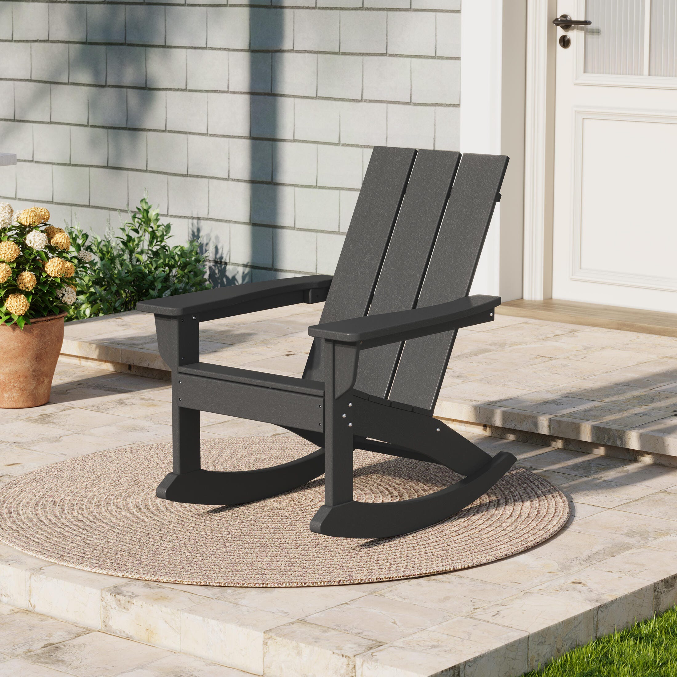 Westin Furniture Shoreside Outdoor Adirondack Chair, Gray, rollover