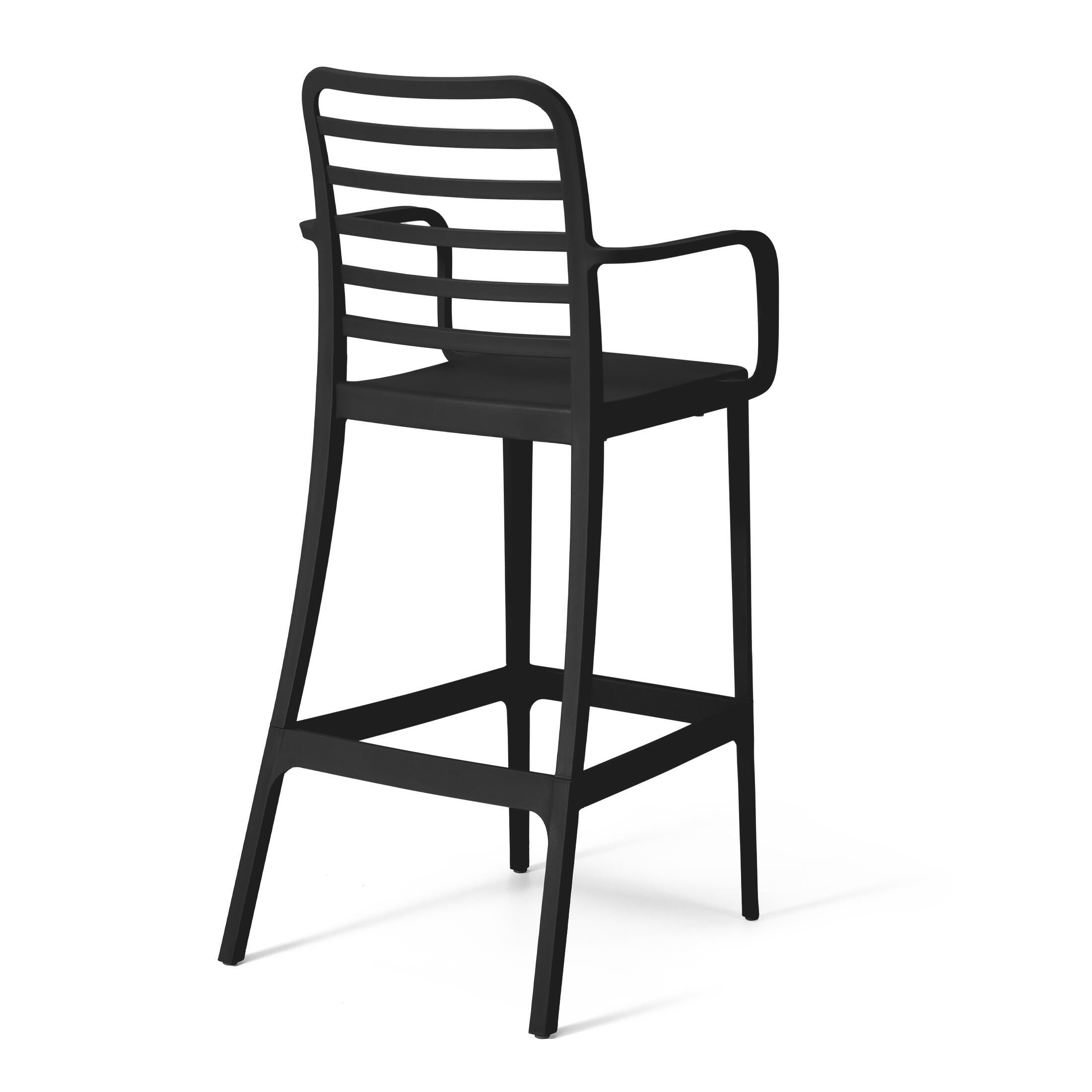 Westin Furniture Solene Outdoor Bar Stool (Set of 2), Black, large