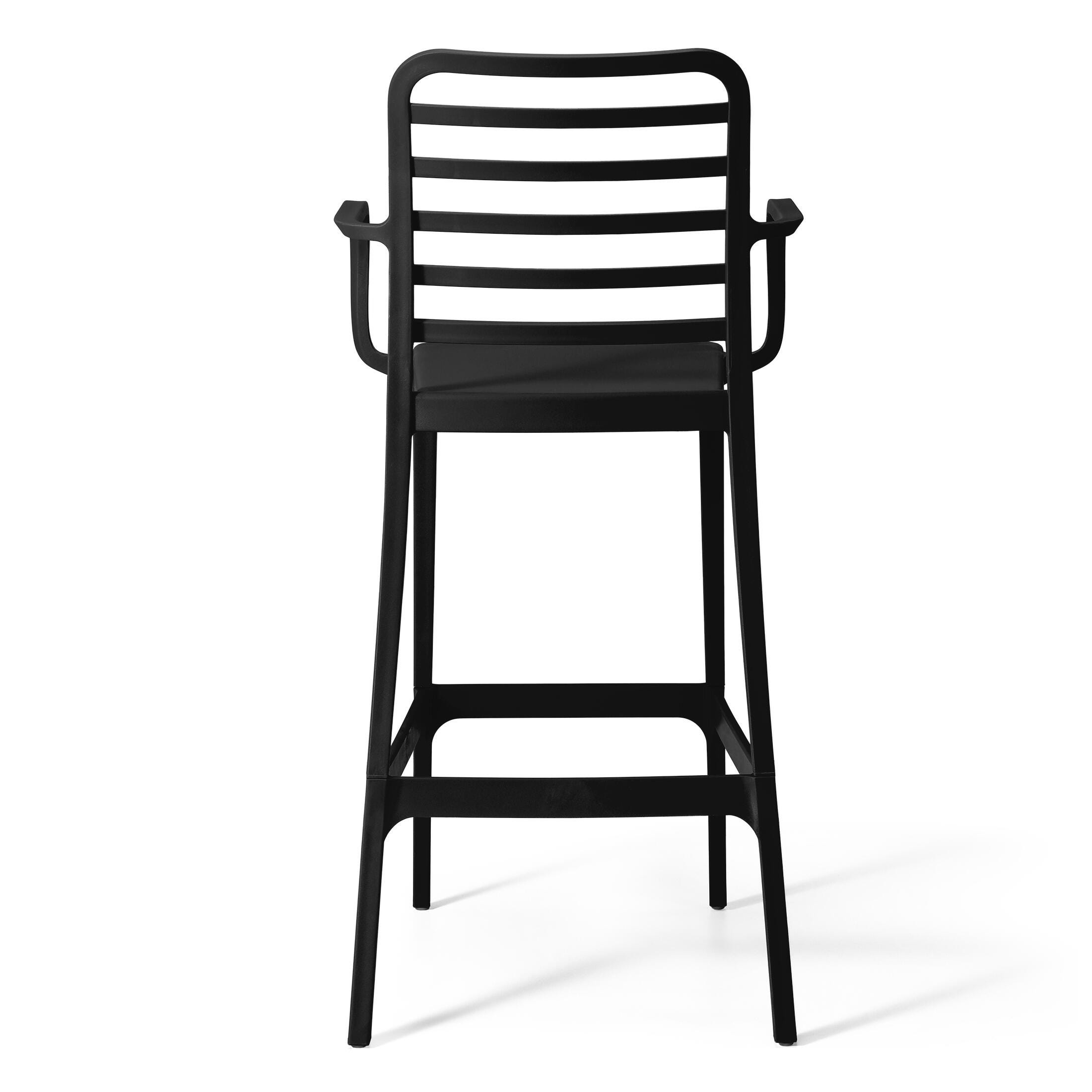 Westin Furniture Solene Outdoor Bar Stool (Set of 2), Black, large