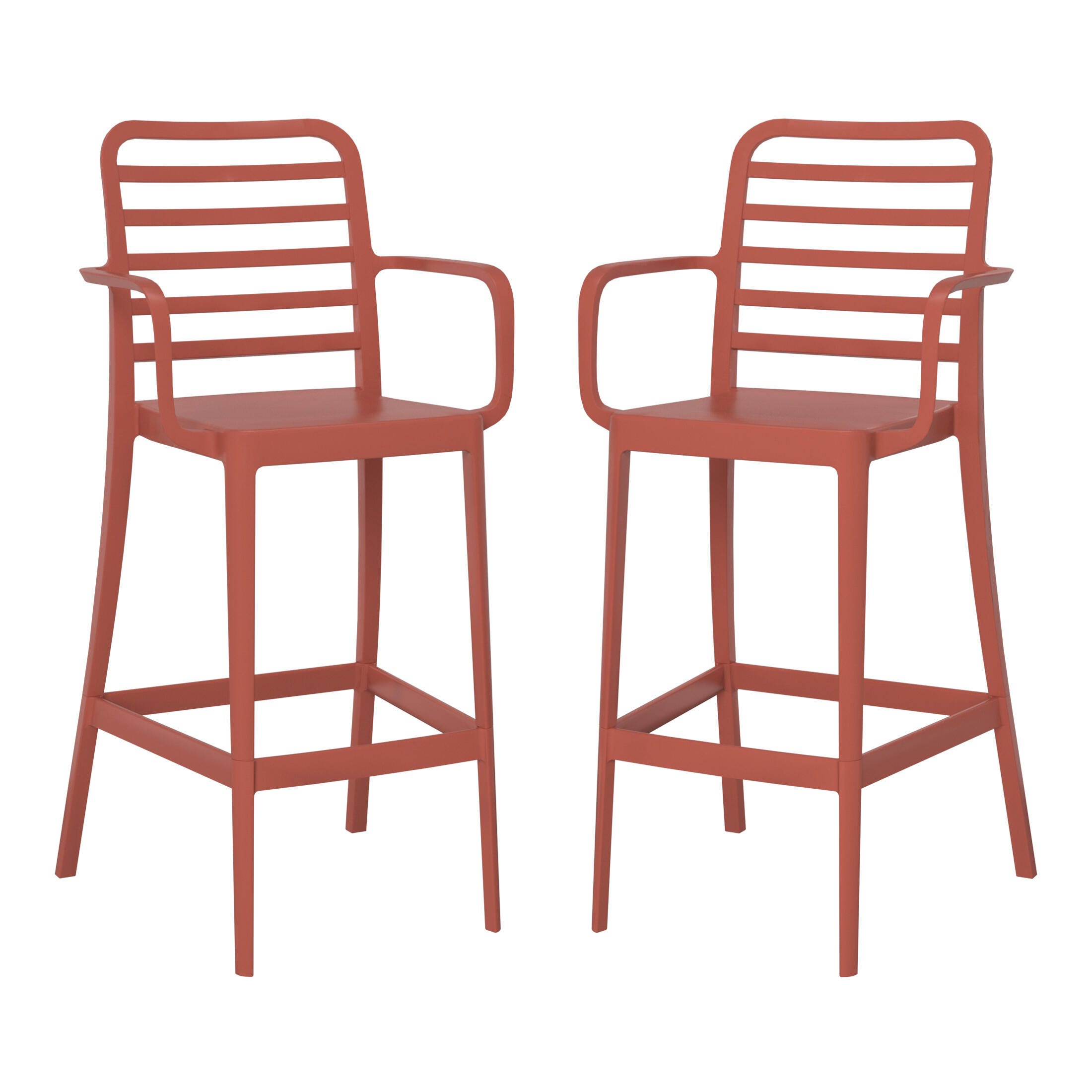 Westin Furniture Solene Outdoor Bar Stool (Set of 2), Red, large