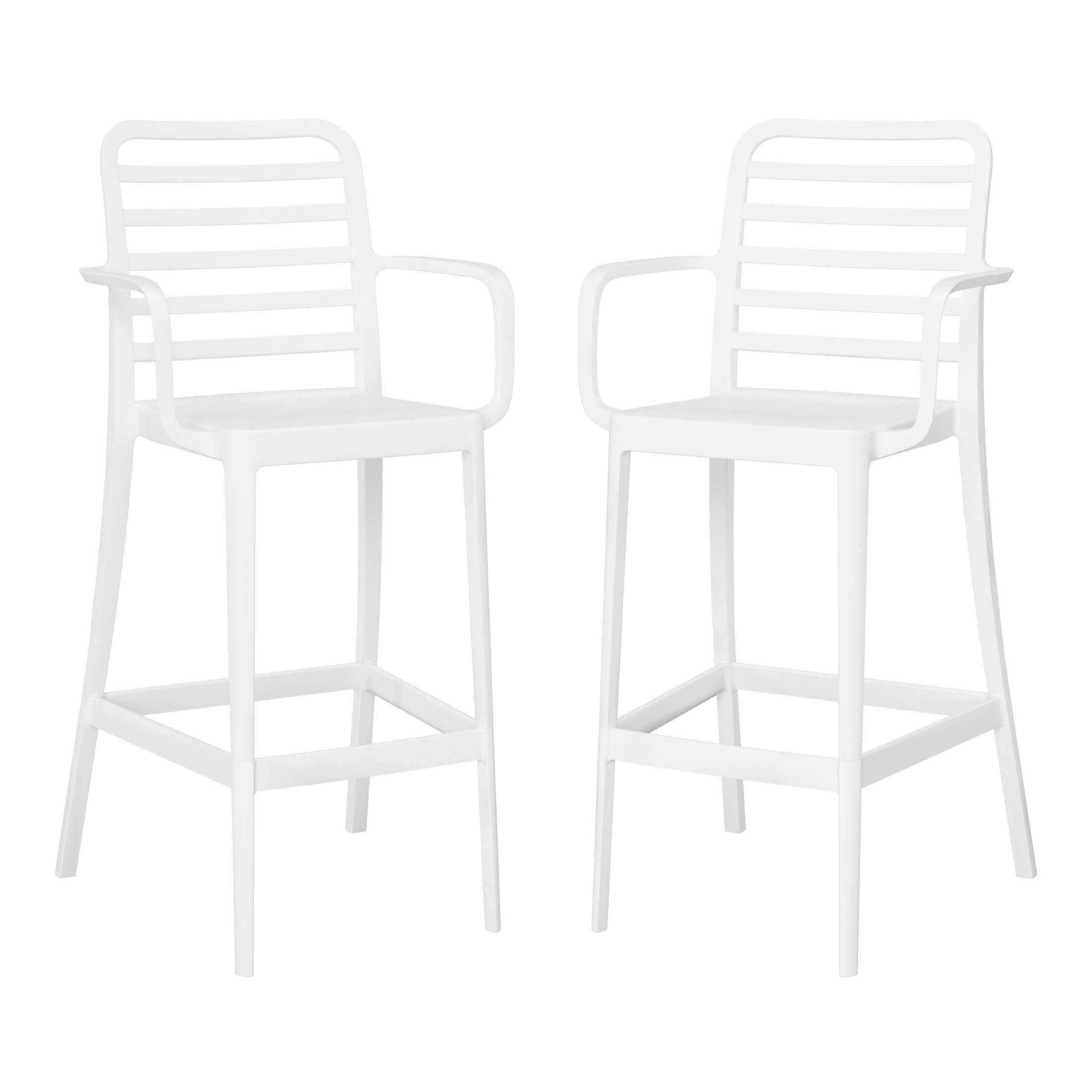 Westin Furniture Solene Outdoor Bar Stool (Set of 2), White, large
