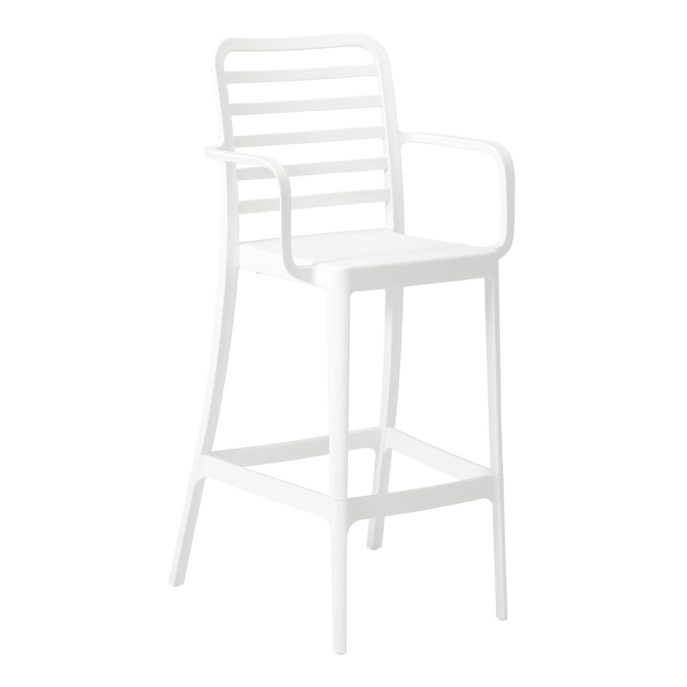 Westin Furniture Solene Outdoor Bar Stool (Set of 2), White, large