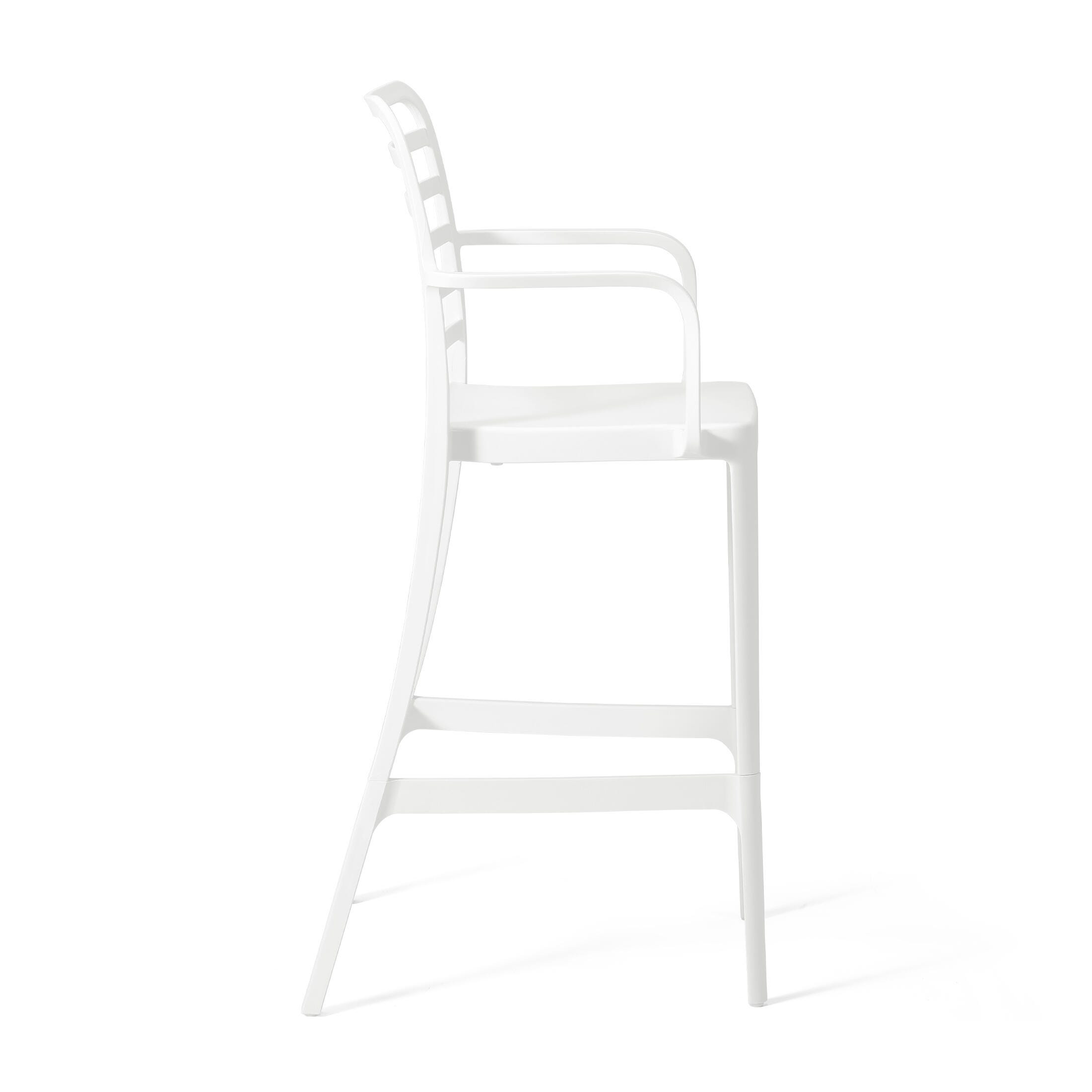 Westin Furniture Solene Outdoor Bar Stool (Set of 2), White, large