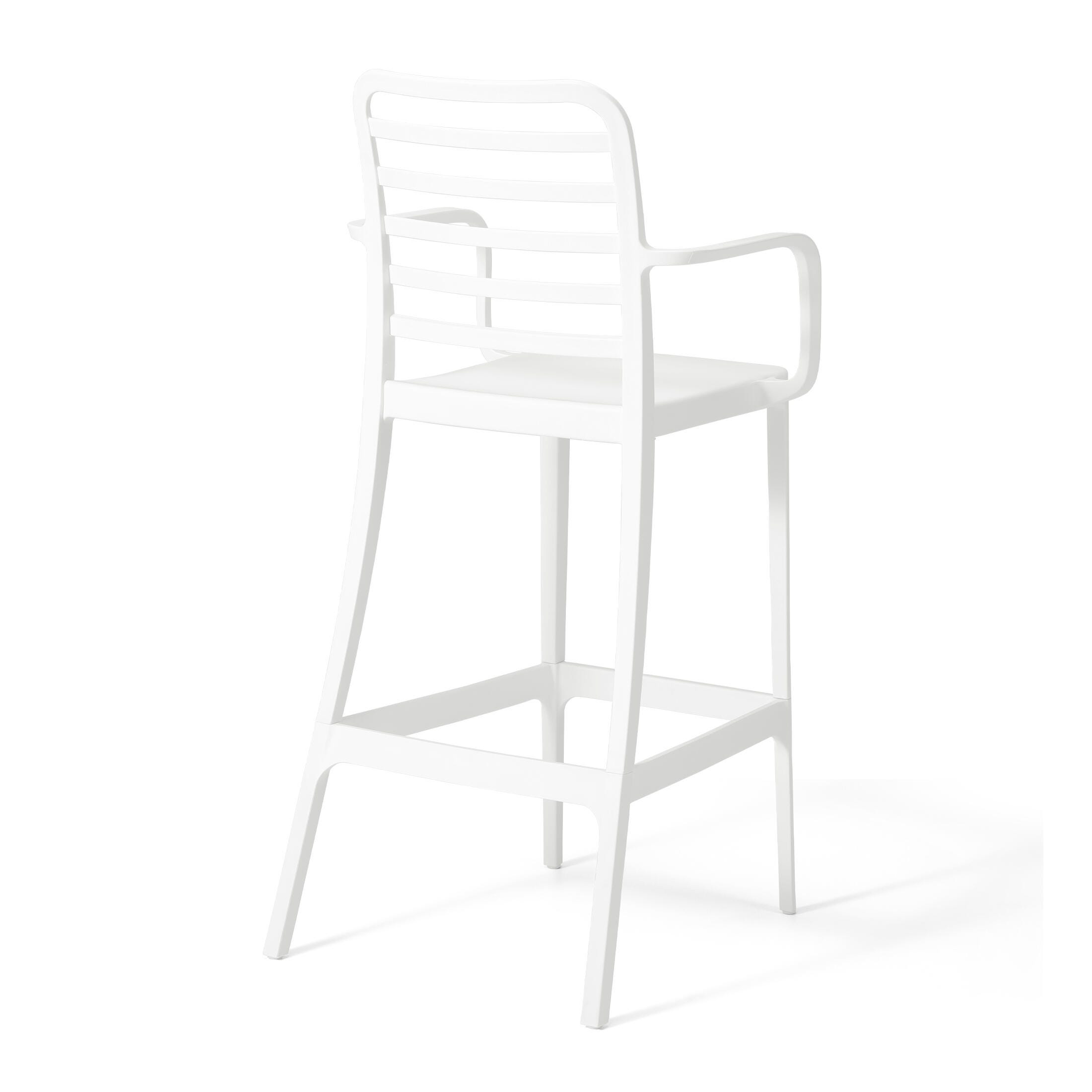 Westin Furniture Solene Outdoor Bar Stool (Set of 2), White, large