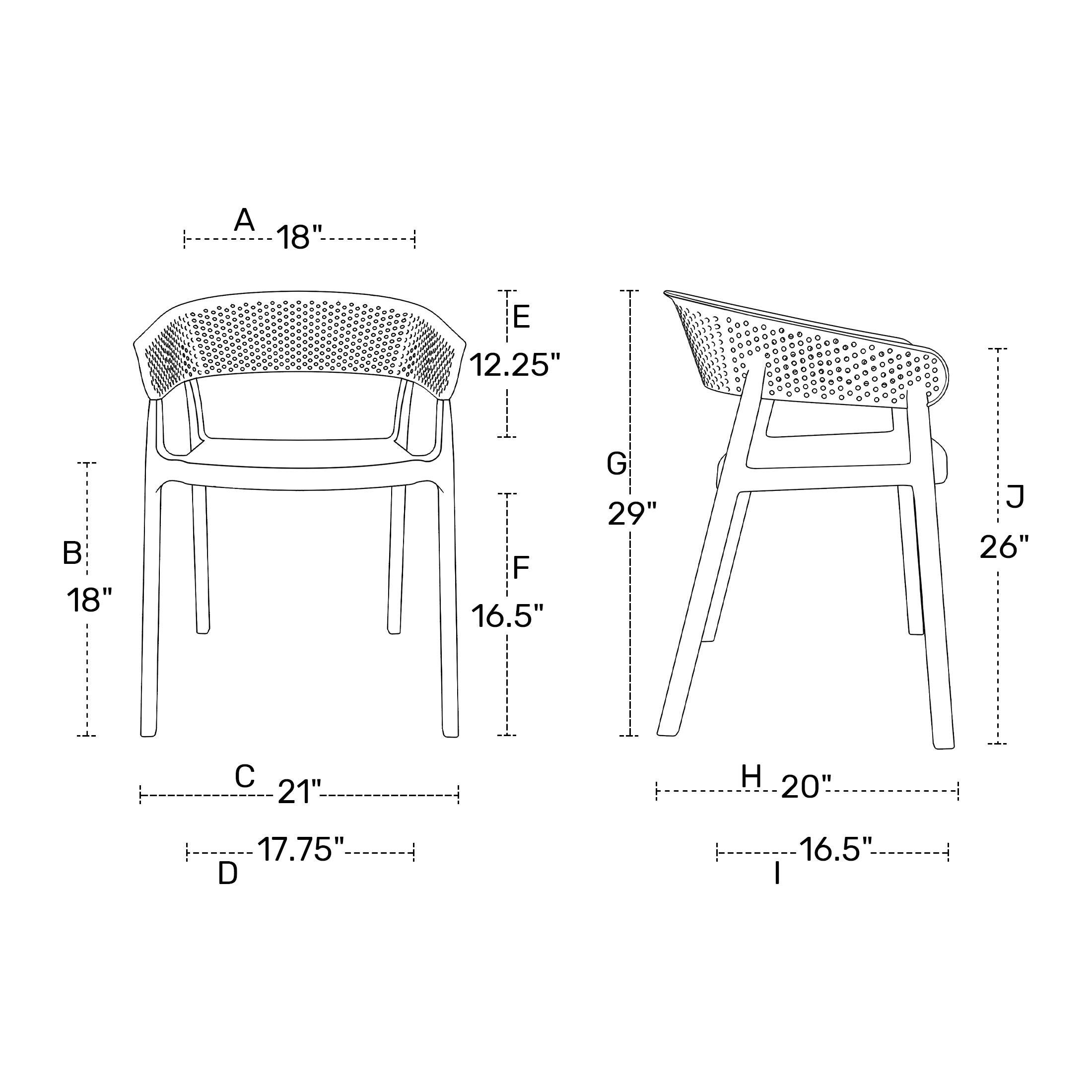 Westin Furniture Cove Outdoor Dining Armchair (Set of 2), Black, large