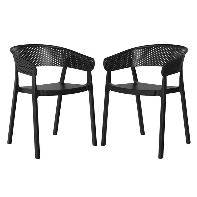 Westin Furniture Cove Outdoor Dining Armchair (Set of 2), Black