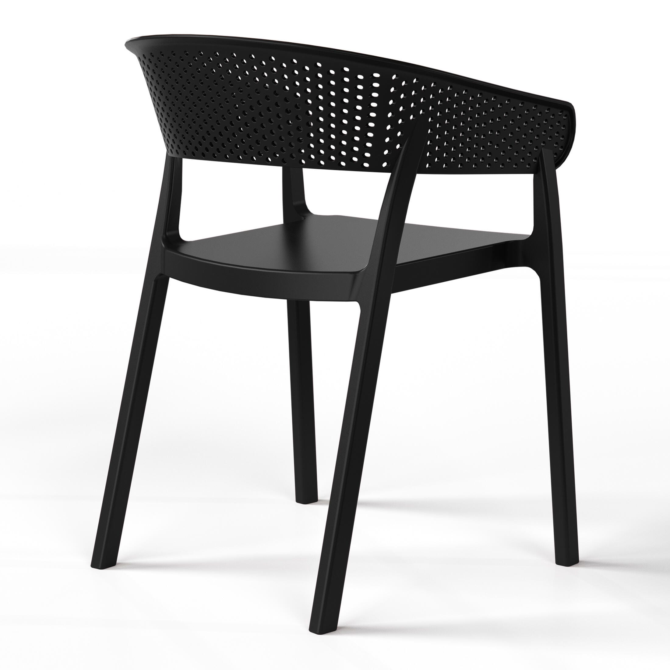 Westin Furniture Cove Outdoor Dining Armchair (Set of 2), Black, large