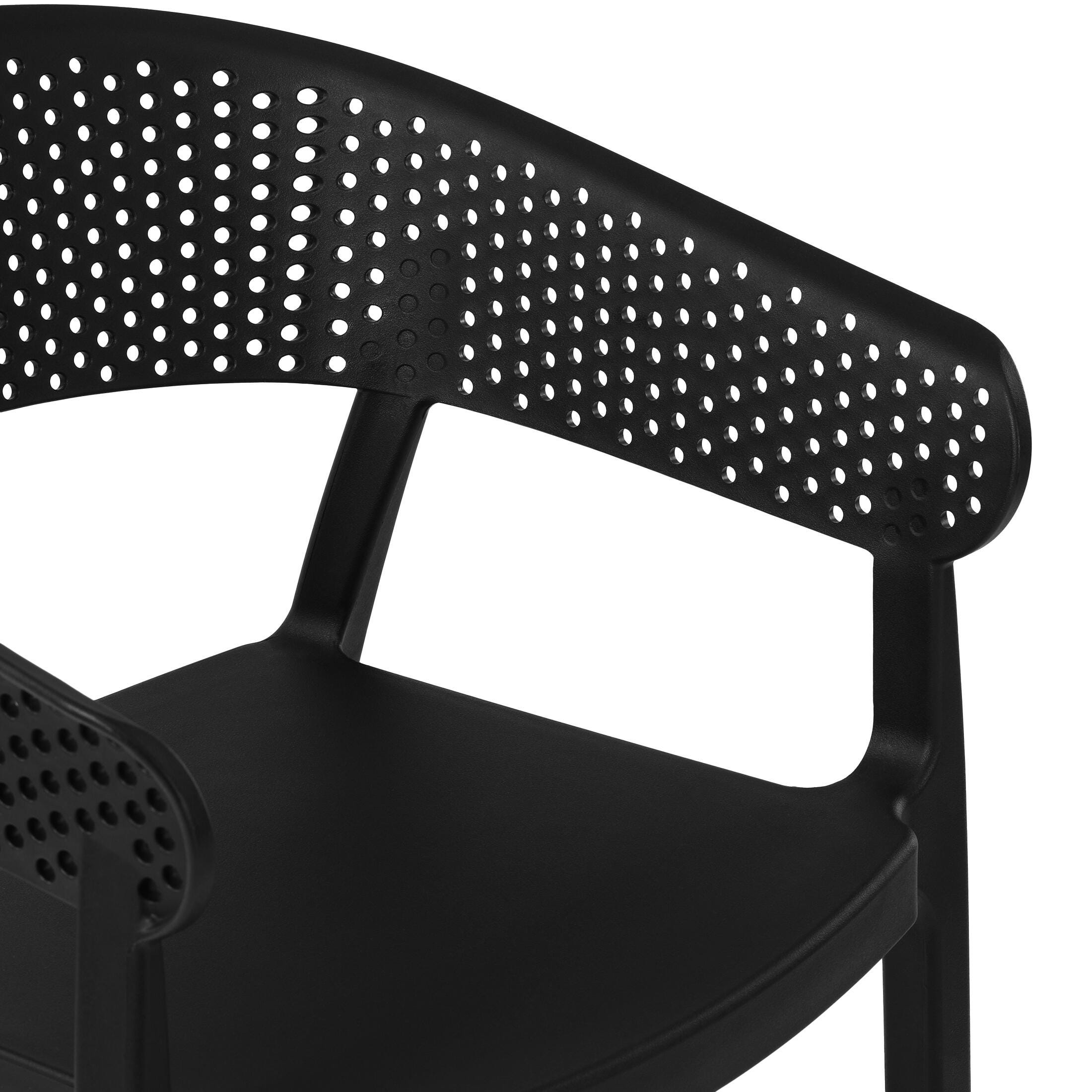 Westin Furniture Cove Outdoor Dining Armchair (Set of 2), Black, large