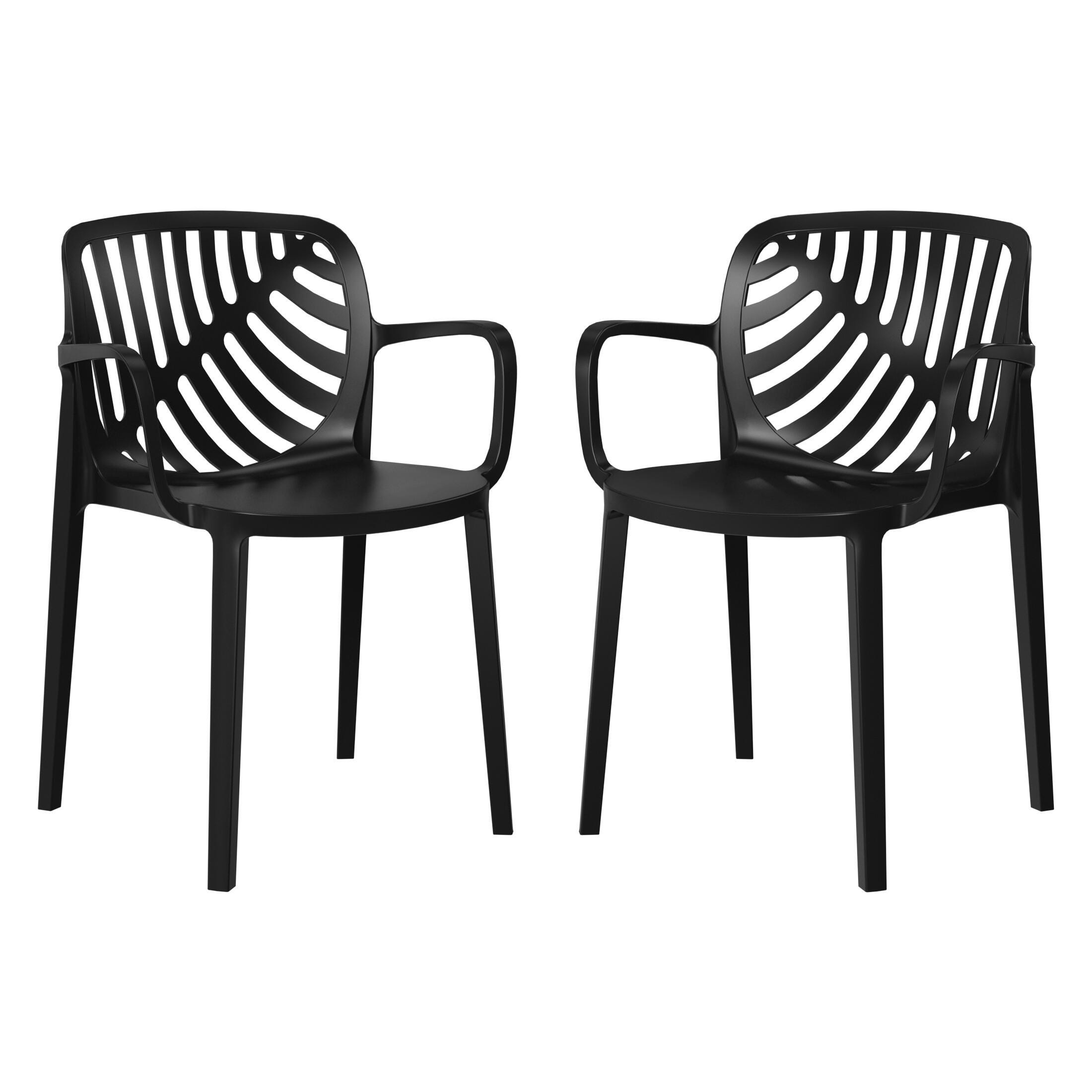 Westin Furniture Haven Outdoor Dining Armchair (Set of 2), Black, large