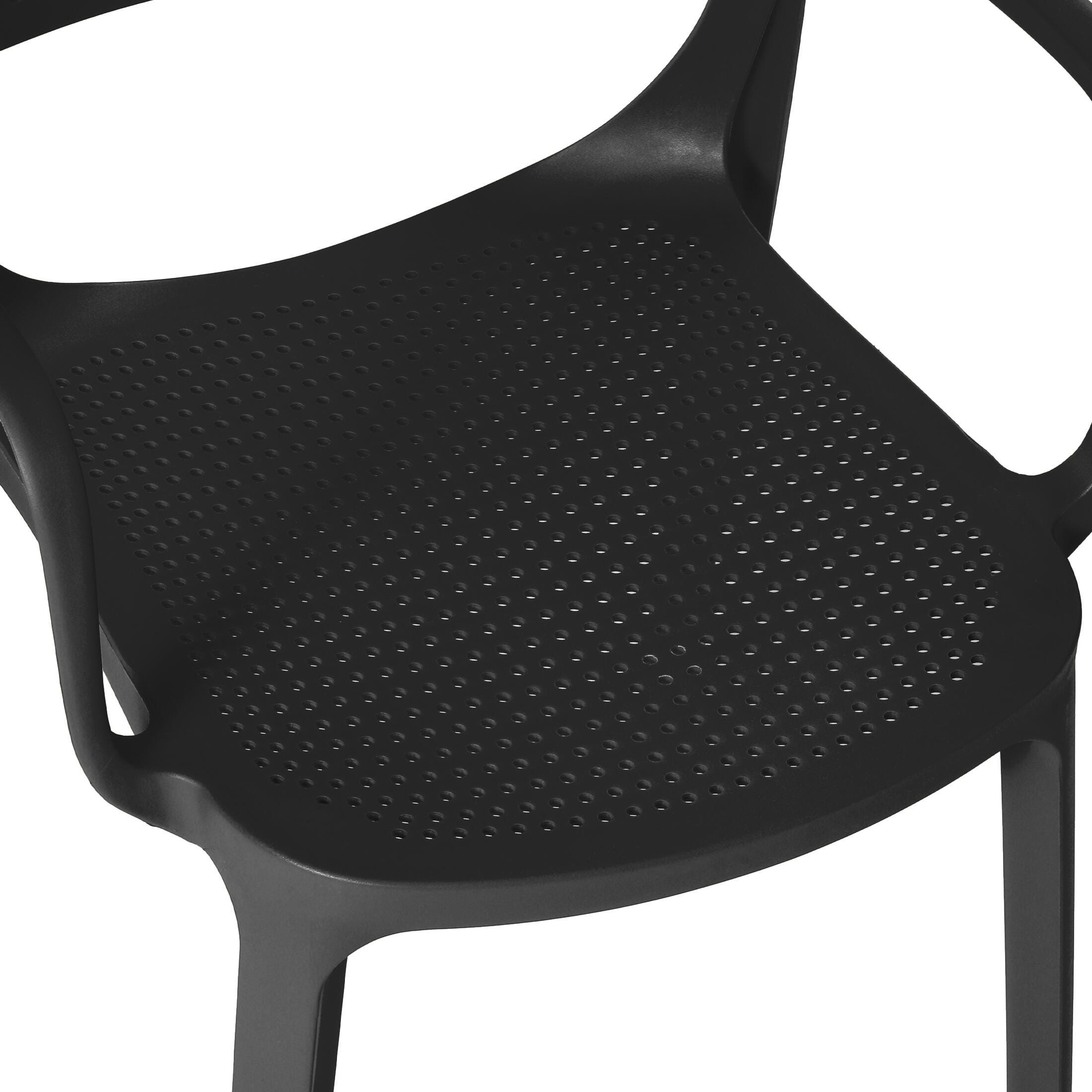 Westin Furniture Azure Outdoor Dining Armchair (Set of 2), Black, large