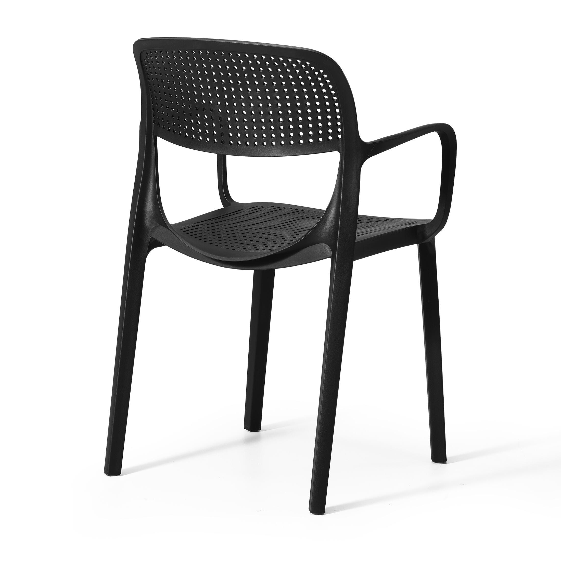 Westin Furniture Azure Outdoor Dining Armchair (Set of 2), Black, large