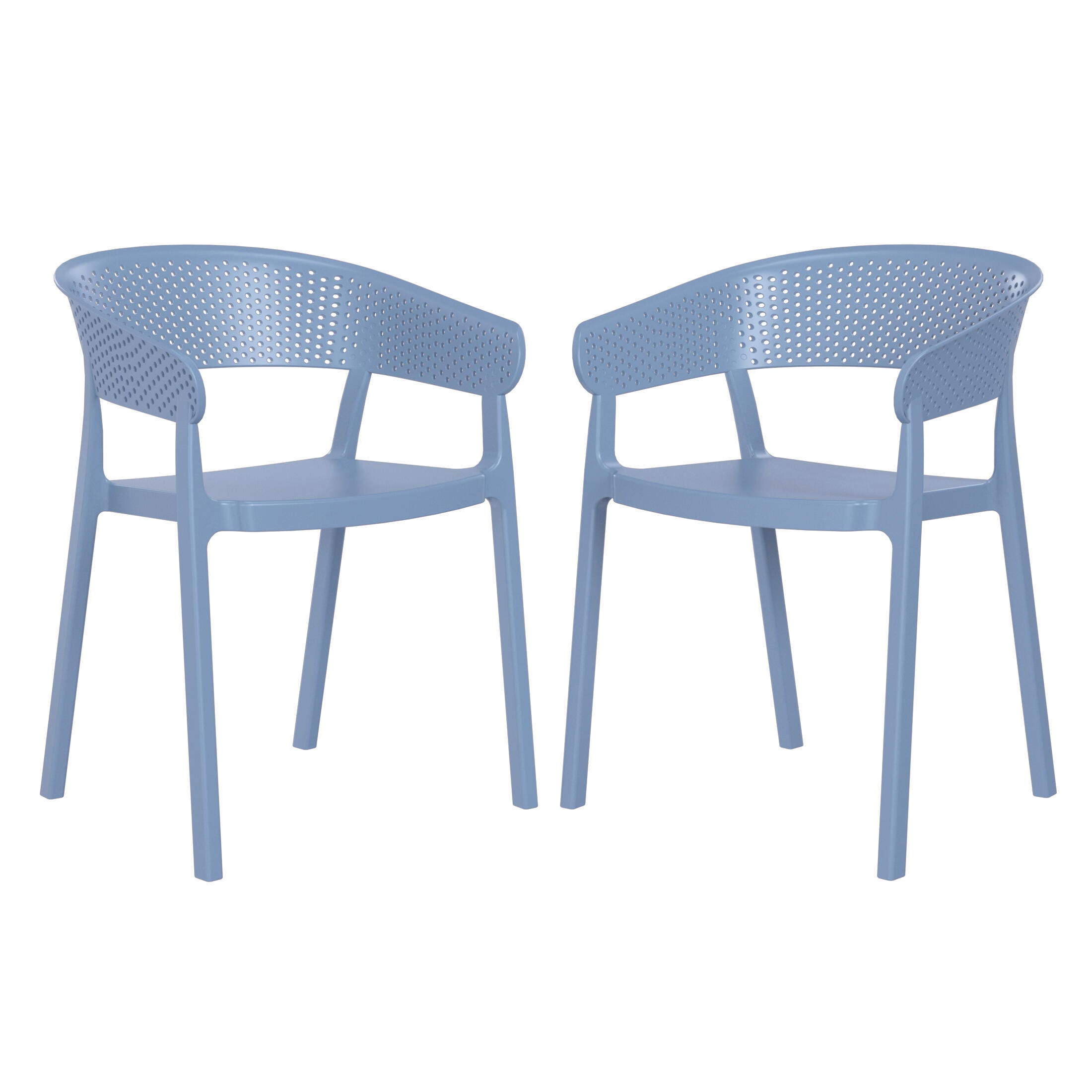 Westin Furniture Cove Outdoor Dining Armchair (Set of 2), French Blue, large