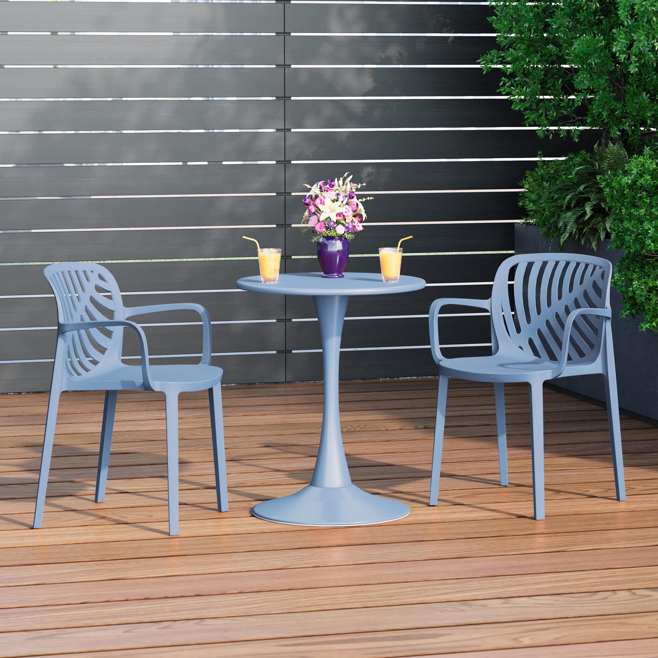 Westin Furniture Haven Outdoor Dining Armchair (Set of 2), French Blue