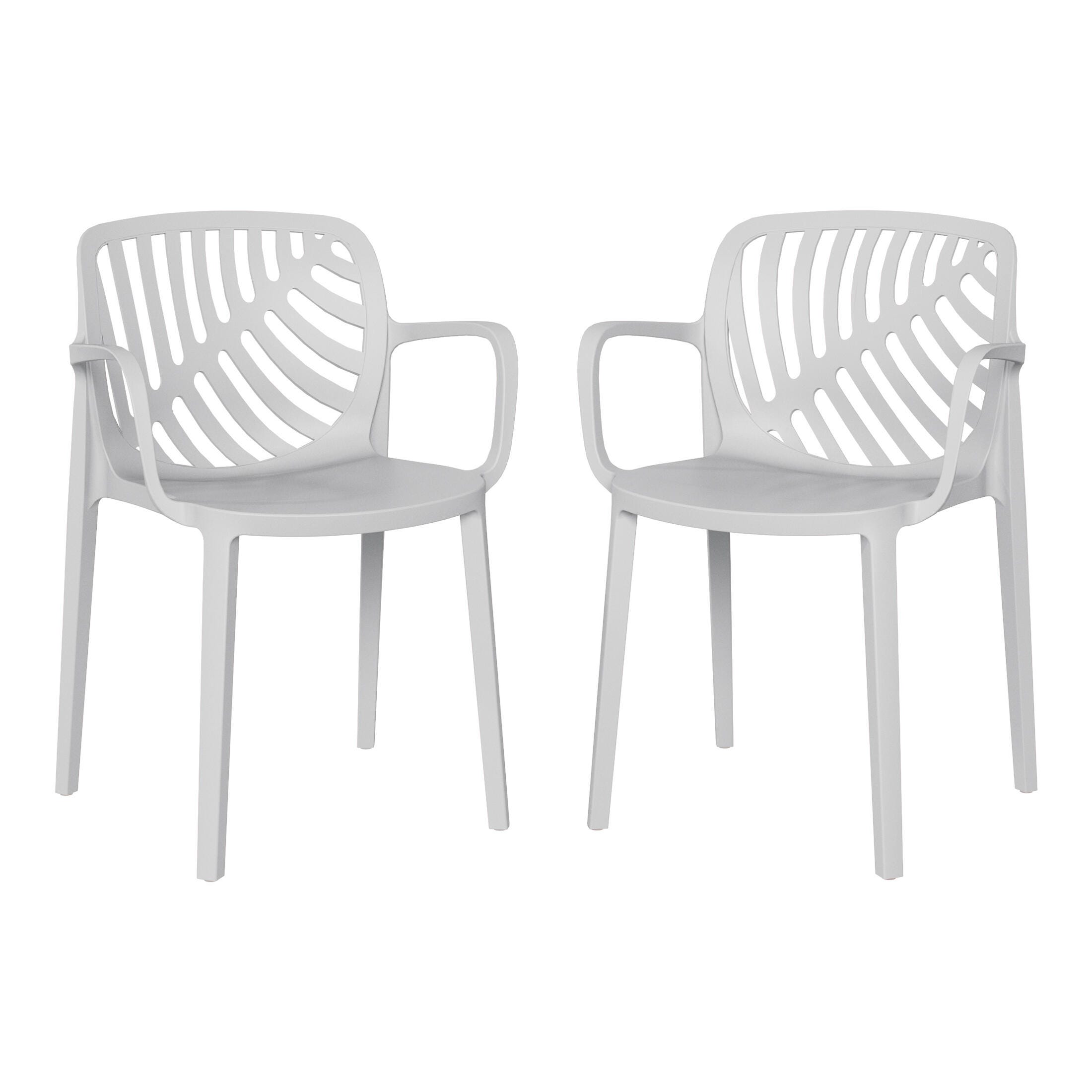 Westin Furniture Haven Outdoor Dining Armchair (Set of 2), Gray, large