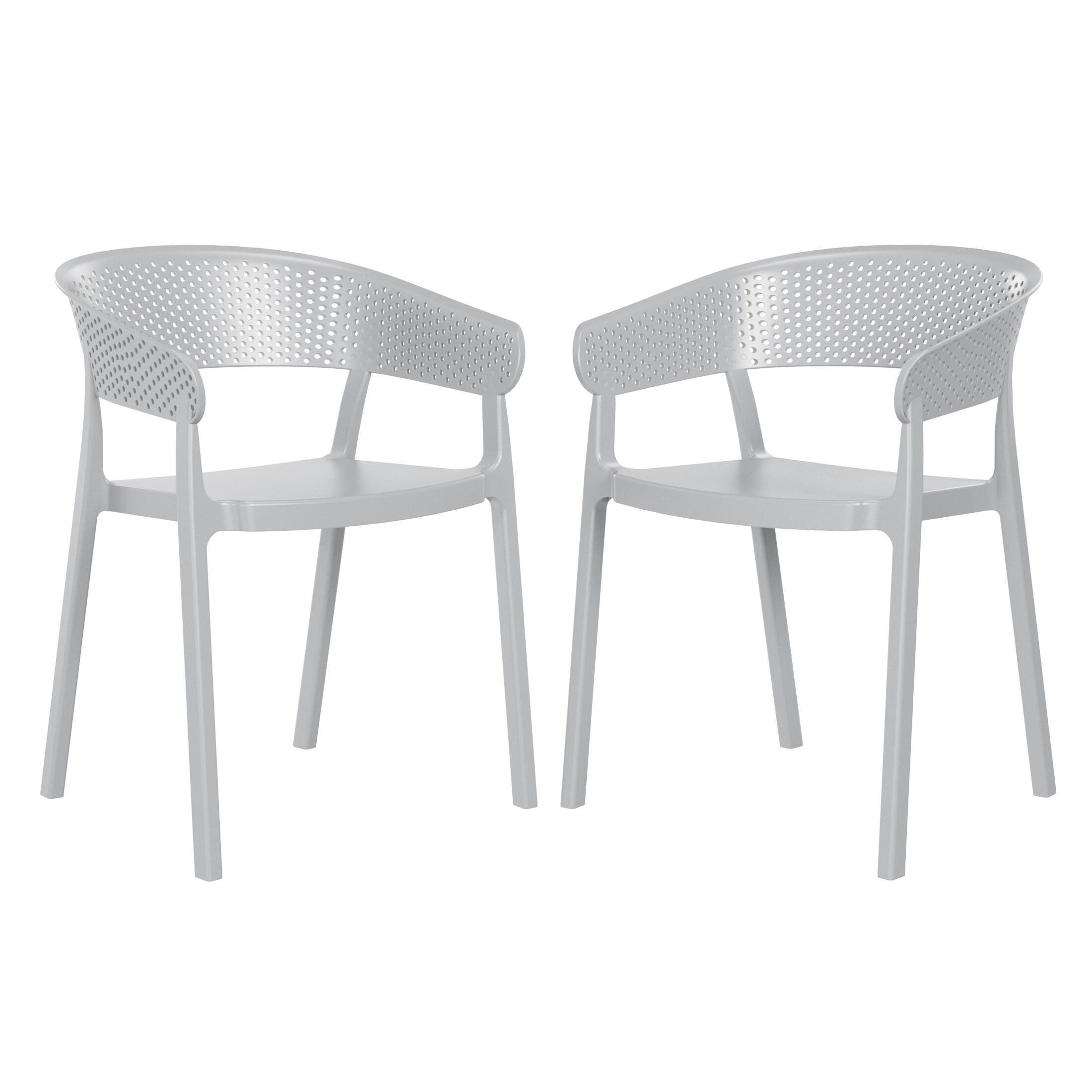 Westin Furniture Cove Outdoor Dining Armchair (Set of 2), Gray, large