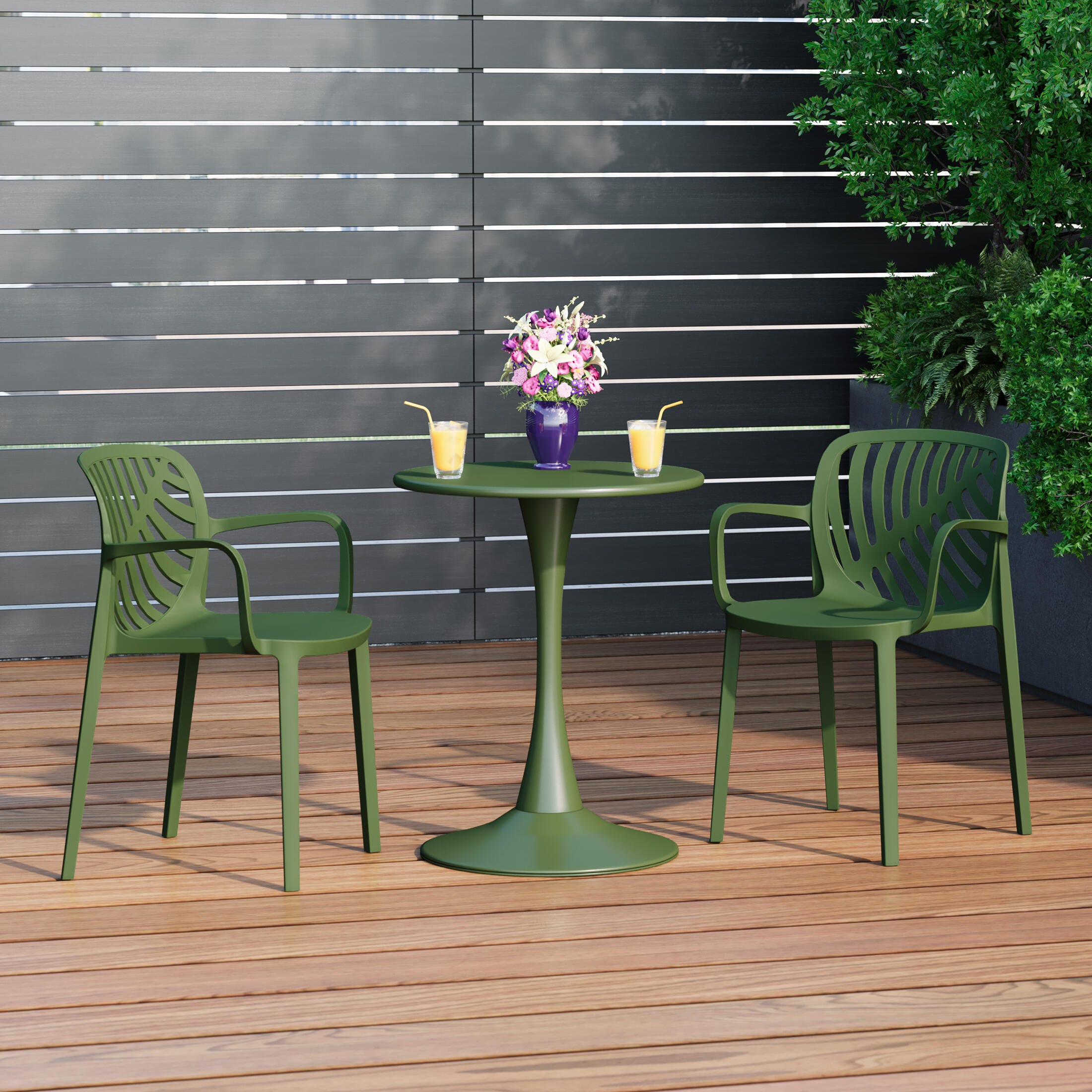 Westin Furniture Haven Outdoor Dining Armchair (Set of 2), Olive Green, rollover