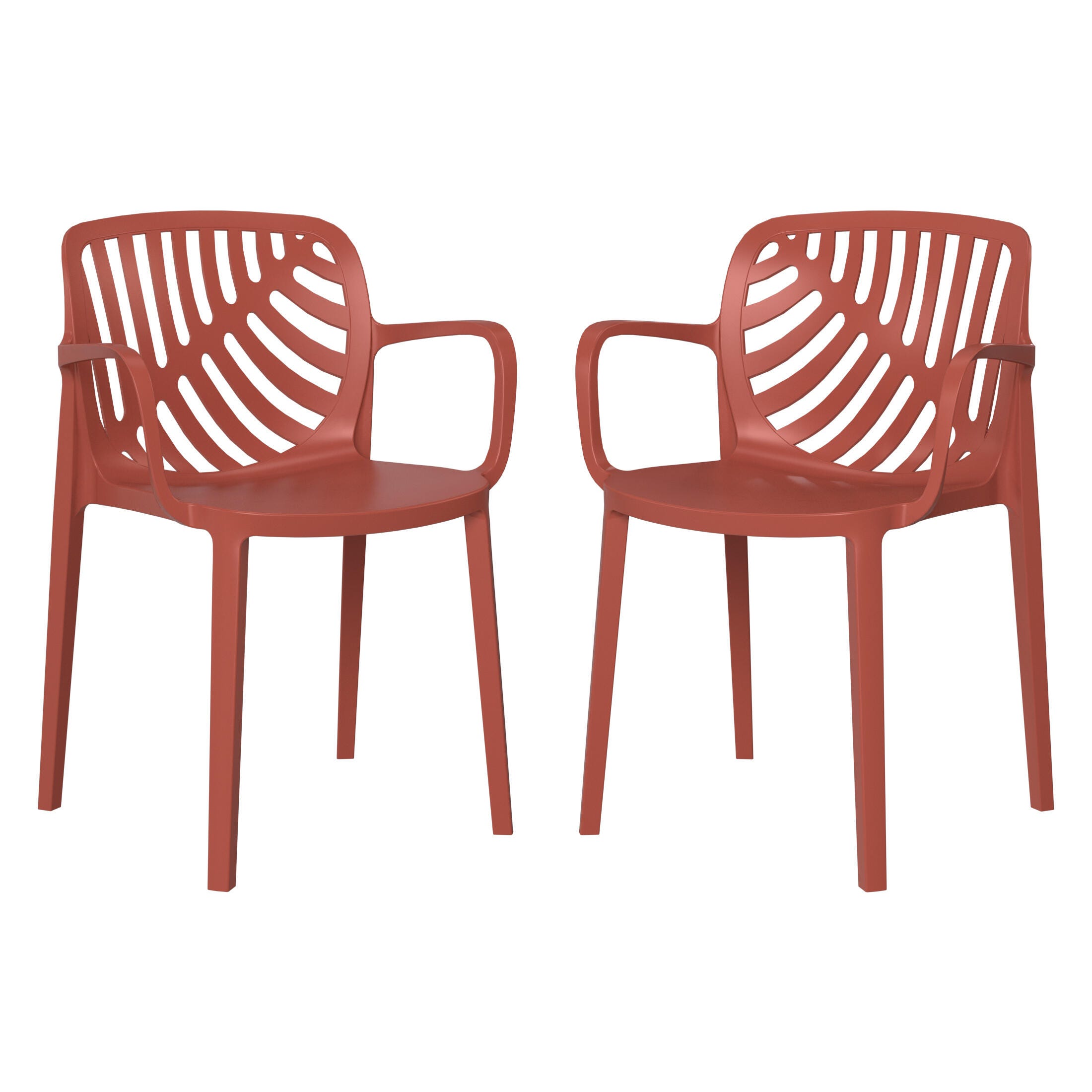 Westin Furniture Haven Outdoor Dining Armchair (Set of 2), Red, large