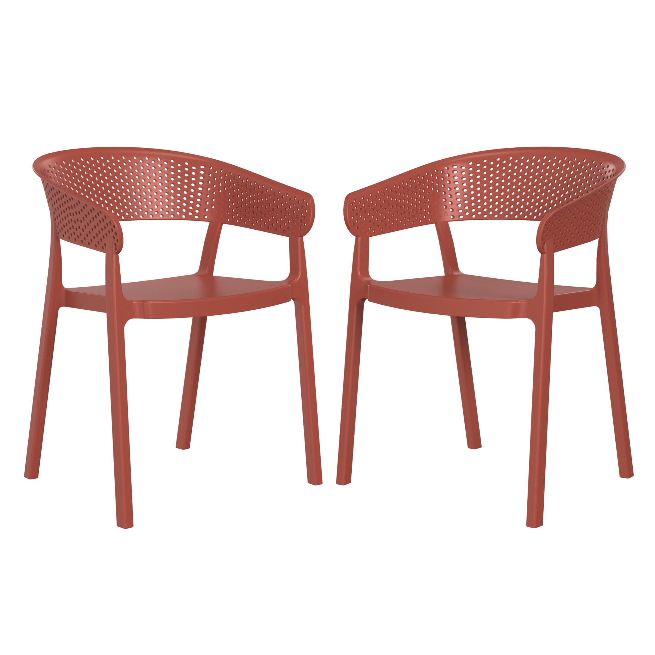 Westin Furniture Cove Outdoor Dining Armchair (Set of 2), Red, large