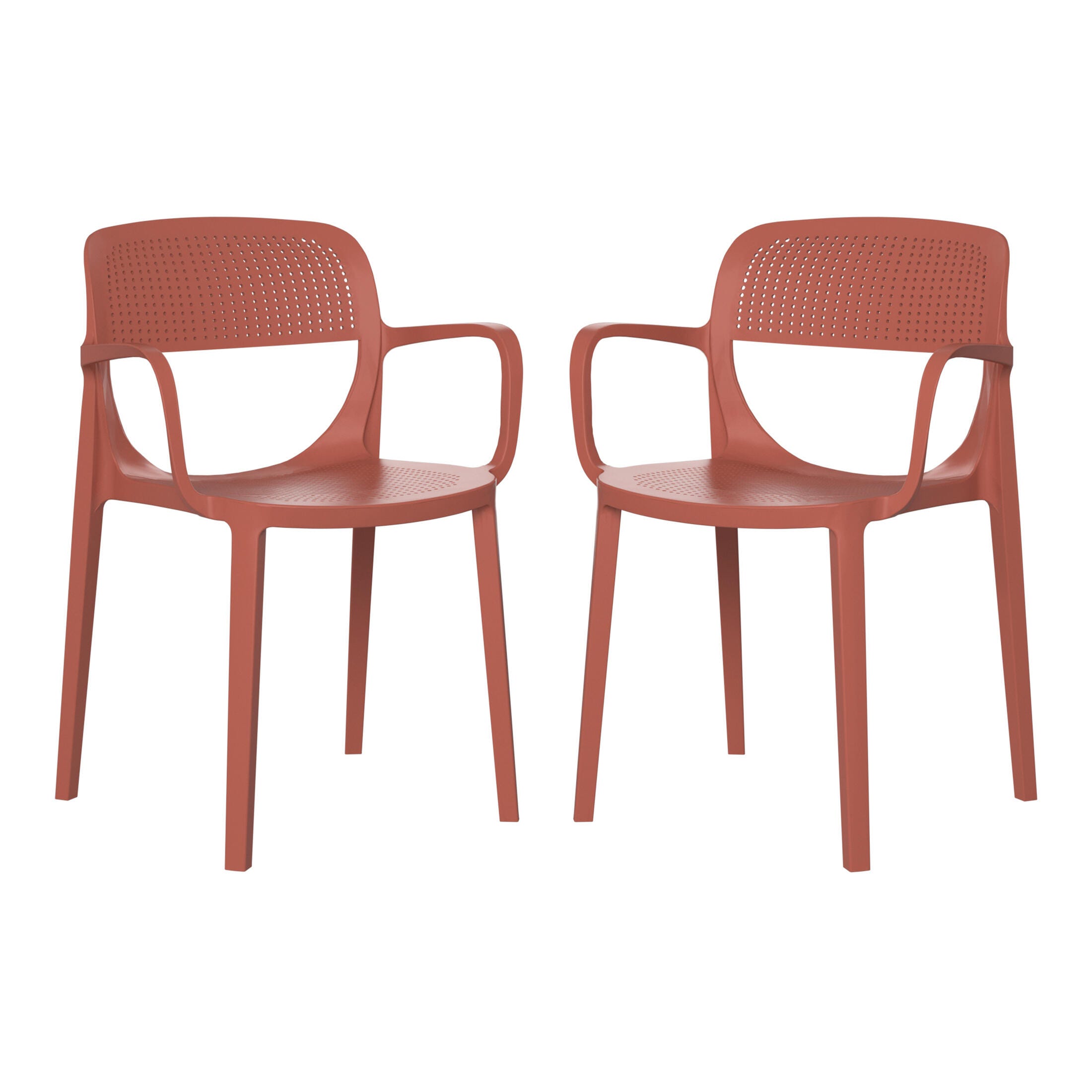 Westin Furniture Azure Outdoor Dining Armchair (Set of 2), Red, large