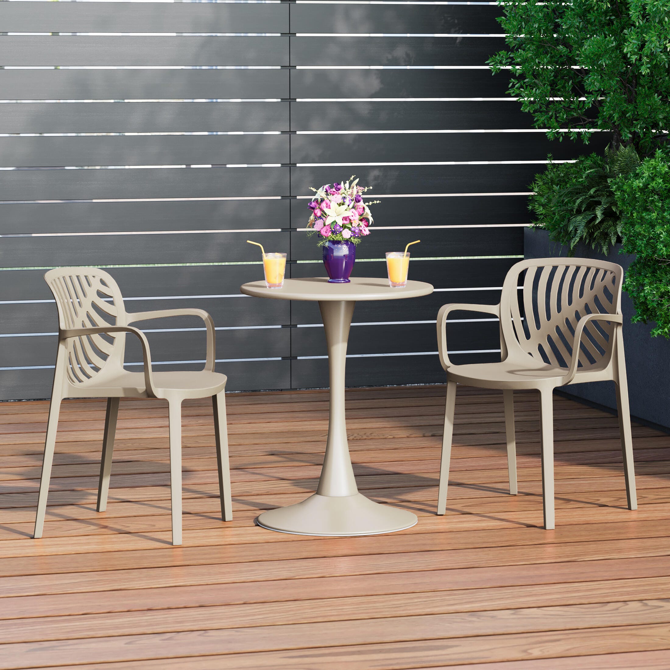 Westin Furniture Haven Outdoor Dining Armchair (Set of 2), Sand
