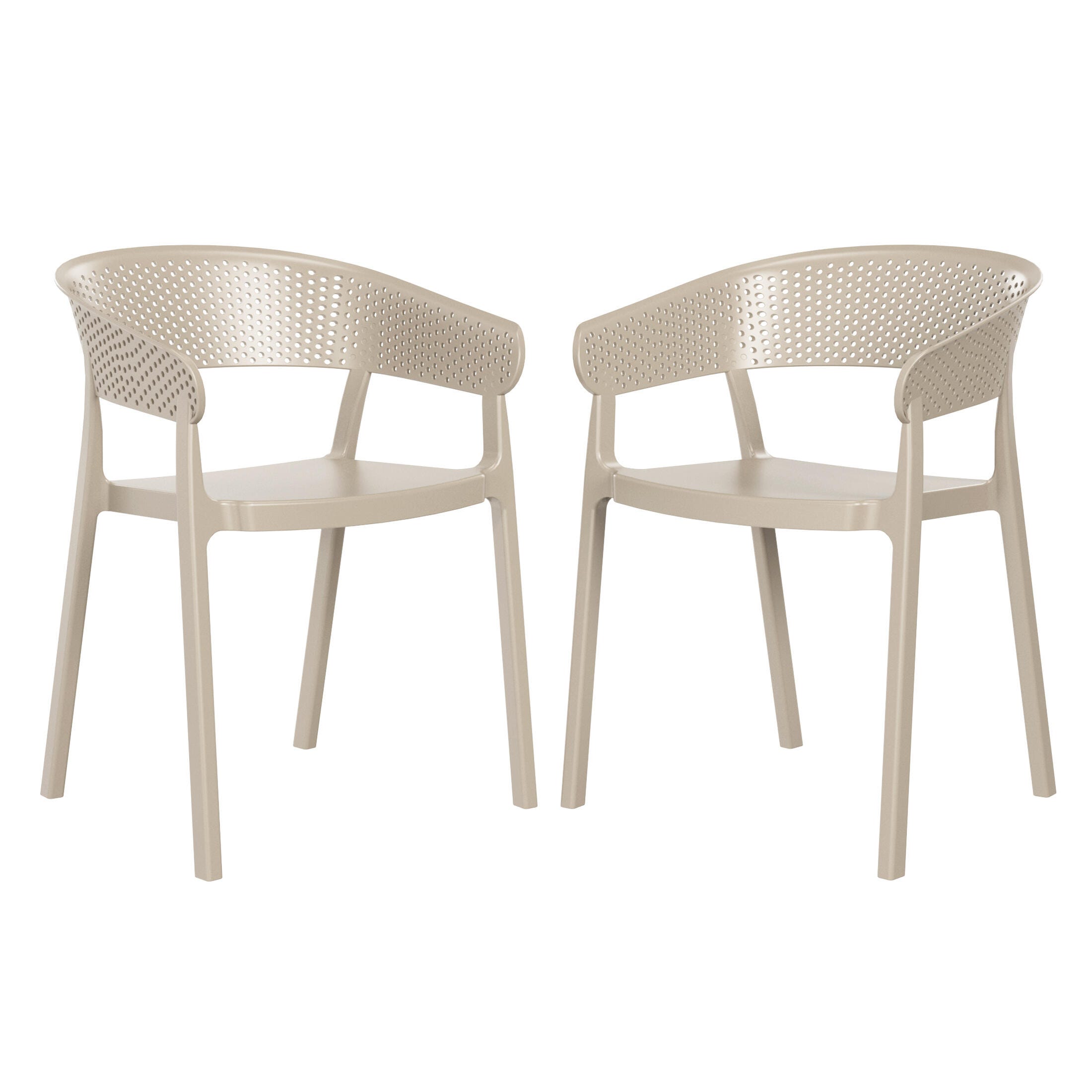 Westin Furniture Cove Outdoor Dining Armchair (Set of 2), Sand, large