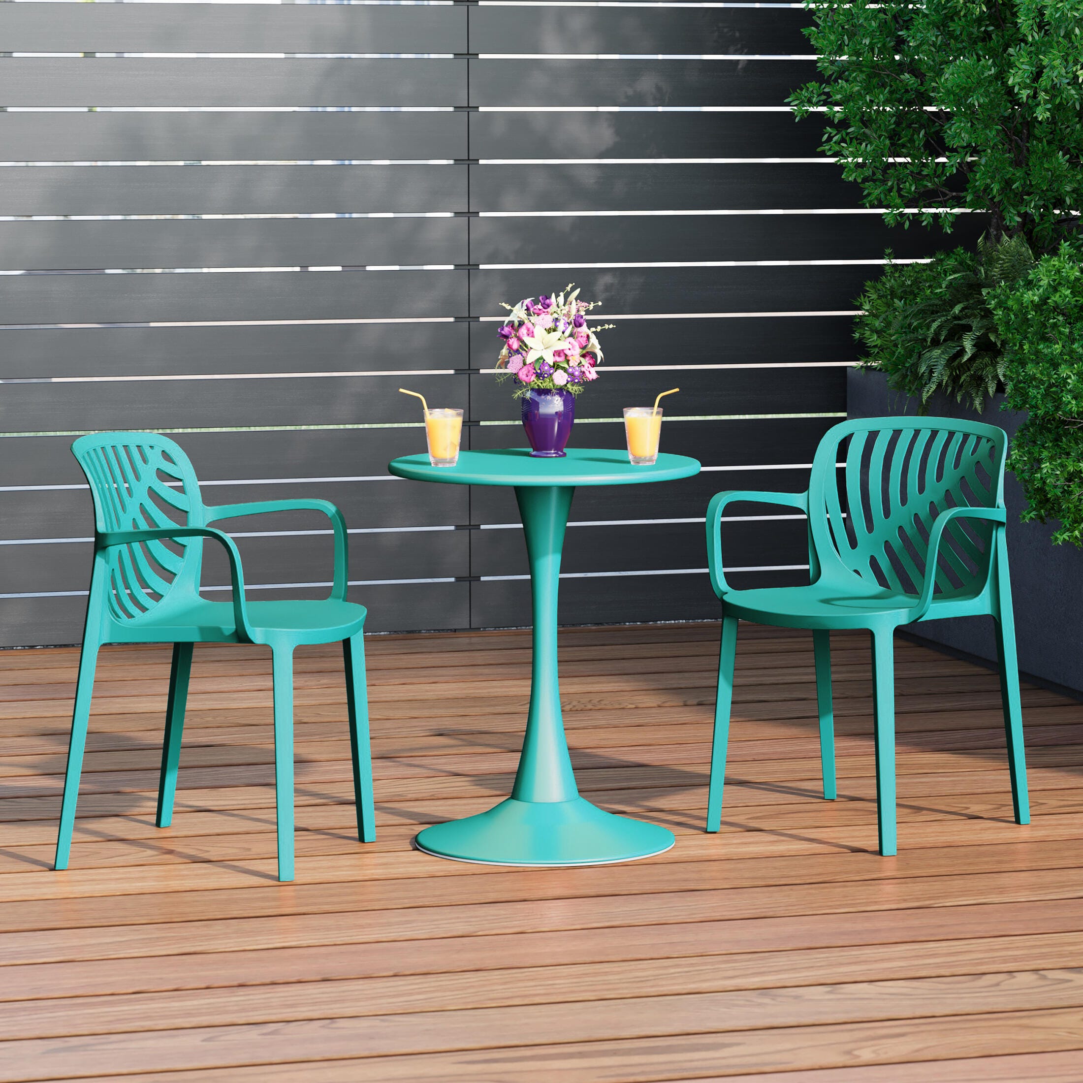 Westin Furniture Haven Outdoor Dining Armchair (Set of 2), Turquoise