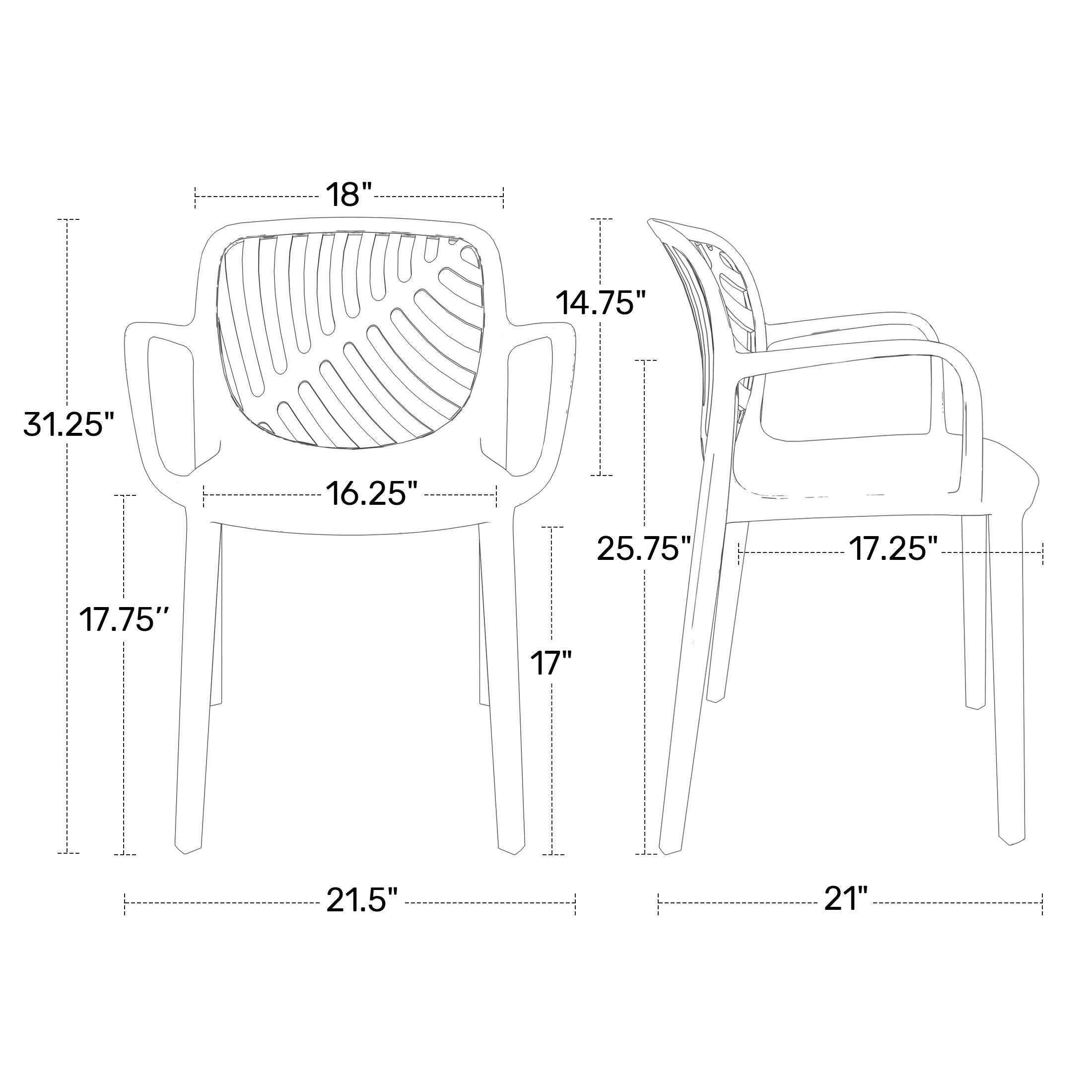 Westin Furniture Haven Outdoor Dining Armchair (Set of 2), Turquoise, large