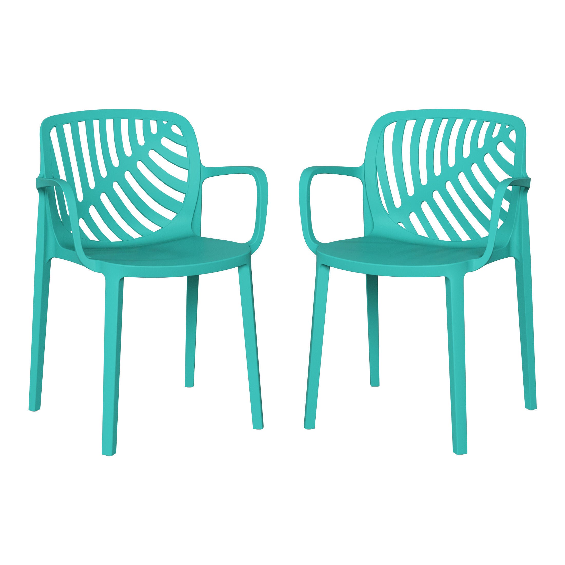 Westin Furniture Haven Outdoor Dining Armchair (Set of 2), Turquoise, large