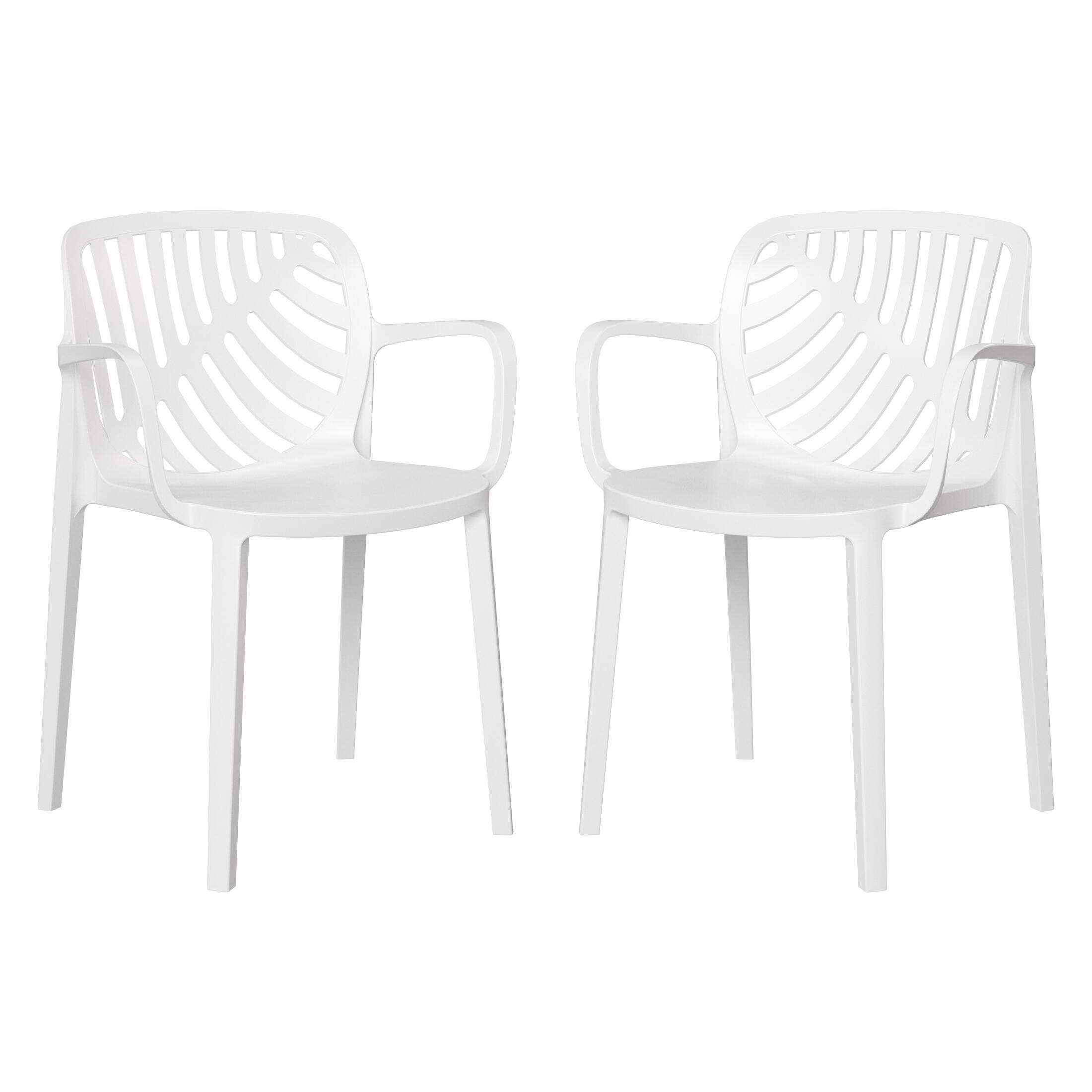 Westin Furniture Haven Outdoor Dining Armchair (Set of 2), White, large