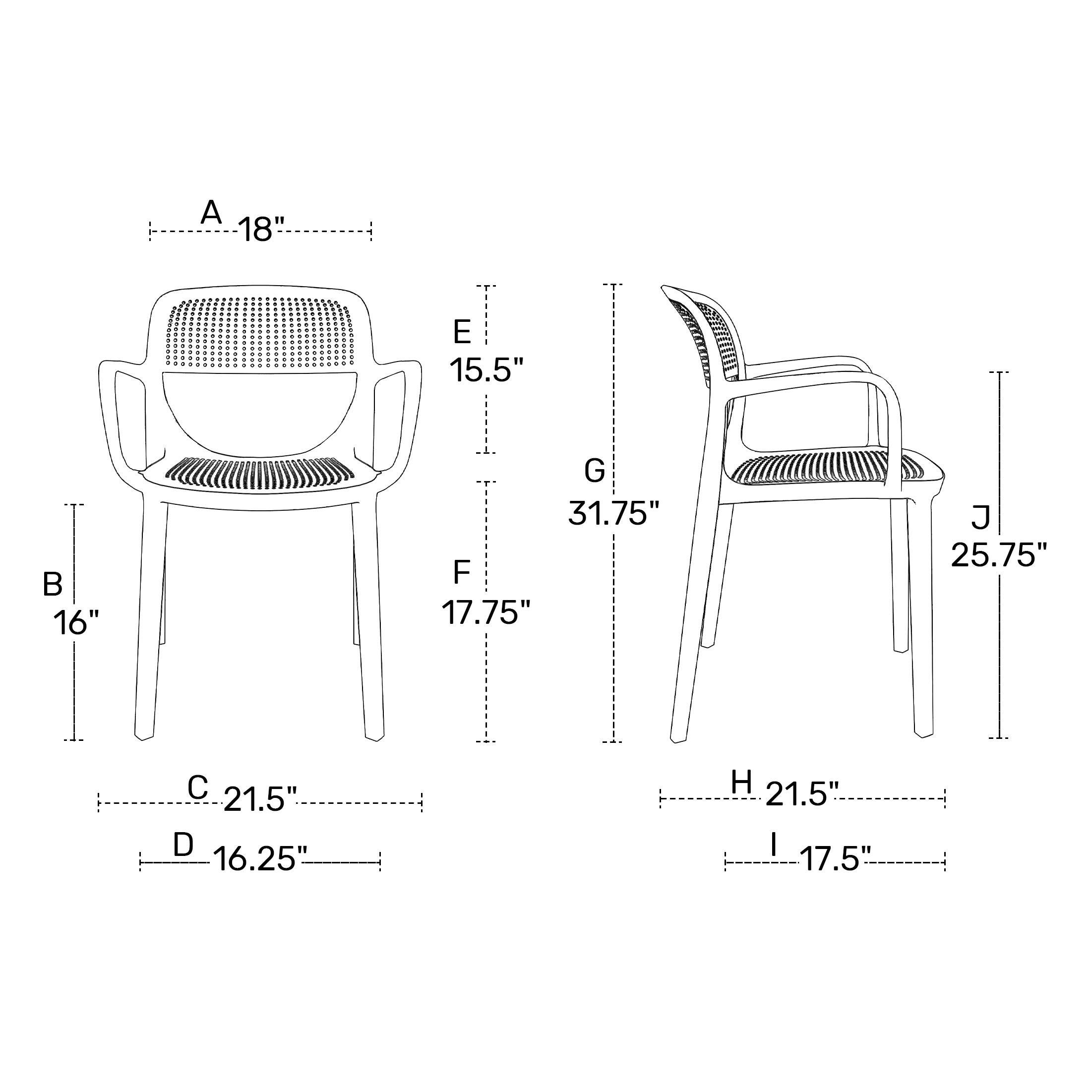 Westin Furniture Azure Outdoor Dining Armchair (Set of 2), White, large