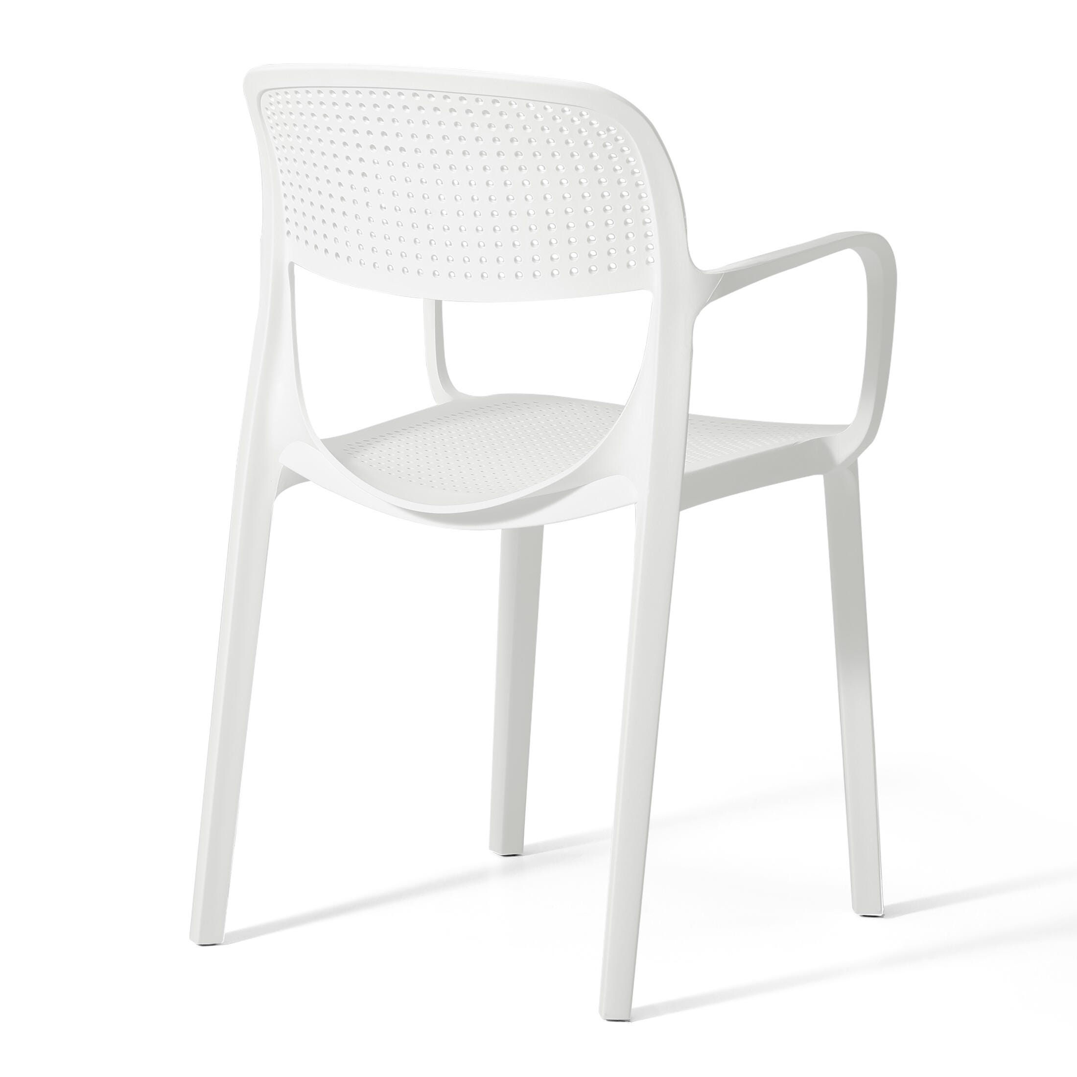 Westin Furniture Azure Outdoor Dining Armchair (Set of 2), White, large