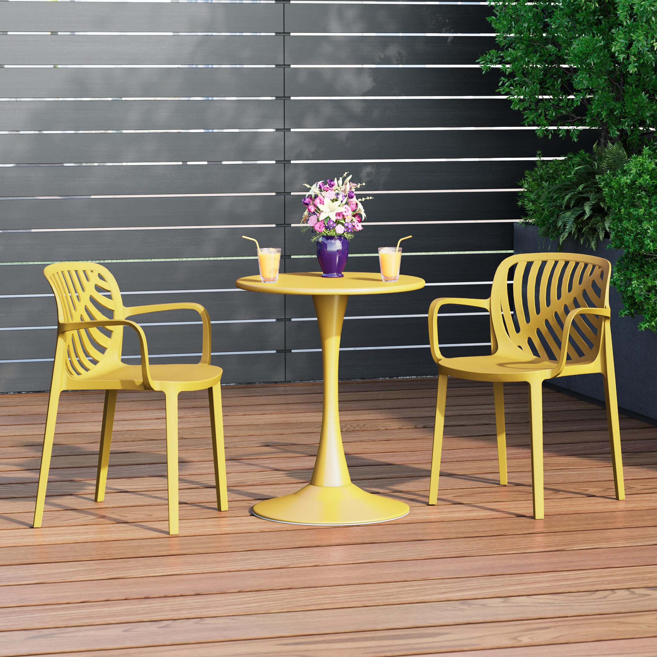 Westin Furniture Haven Outdoor Dining Armchair (Set of 2), Yellow, rollover