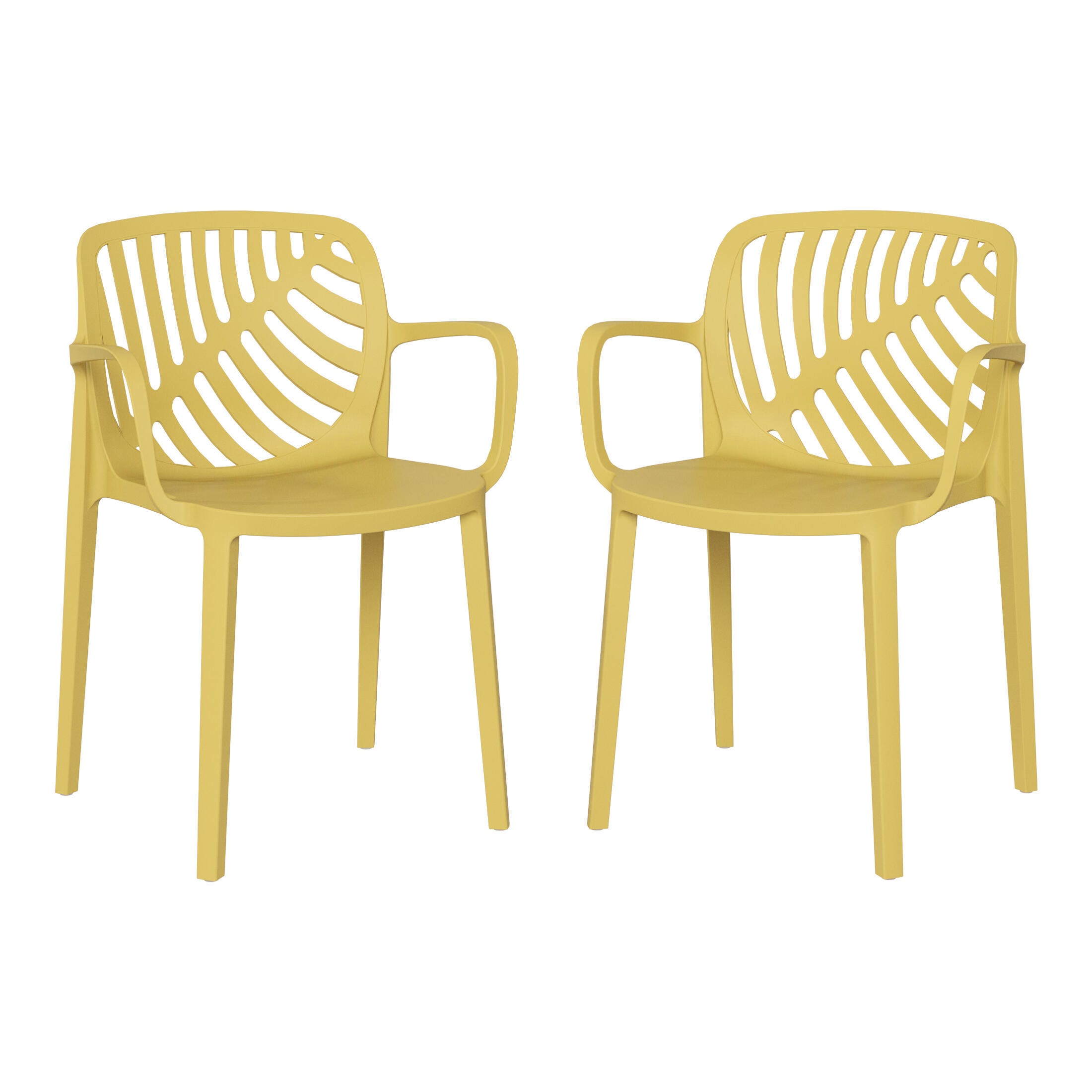 Westin Furniture Haven Outdoor Dining Armchair (Set of 2), Yellow, large