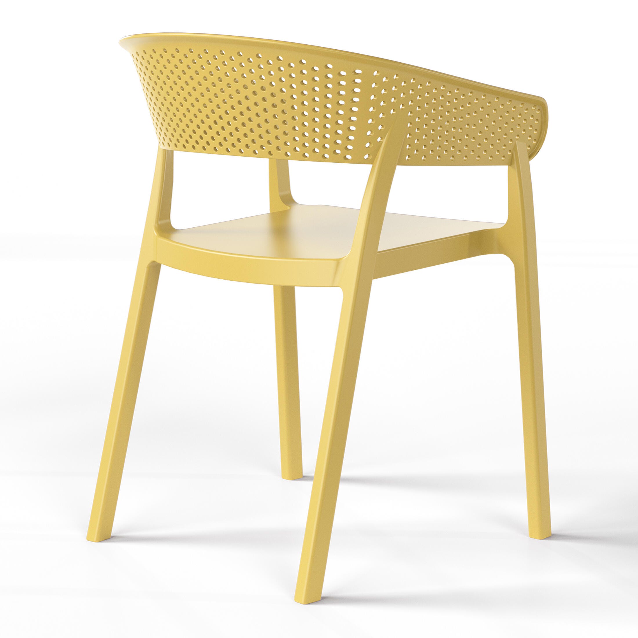 Westin Furniture Cove Outdoor Dining Armchair (Set of 2), Yellow, large