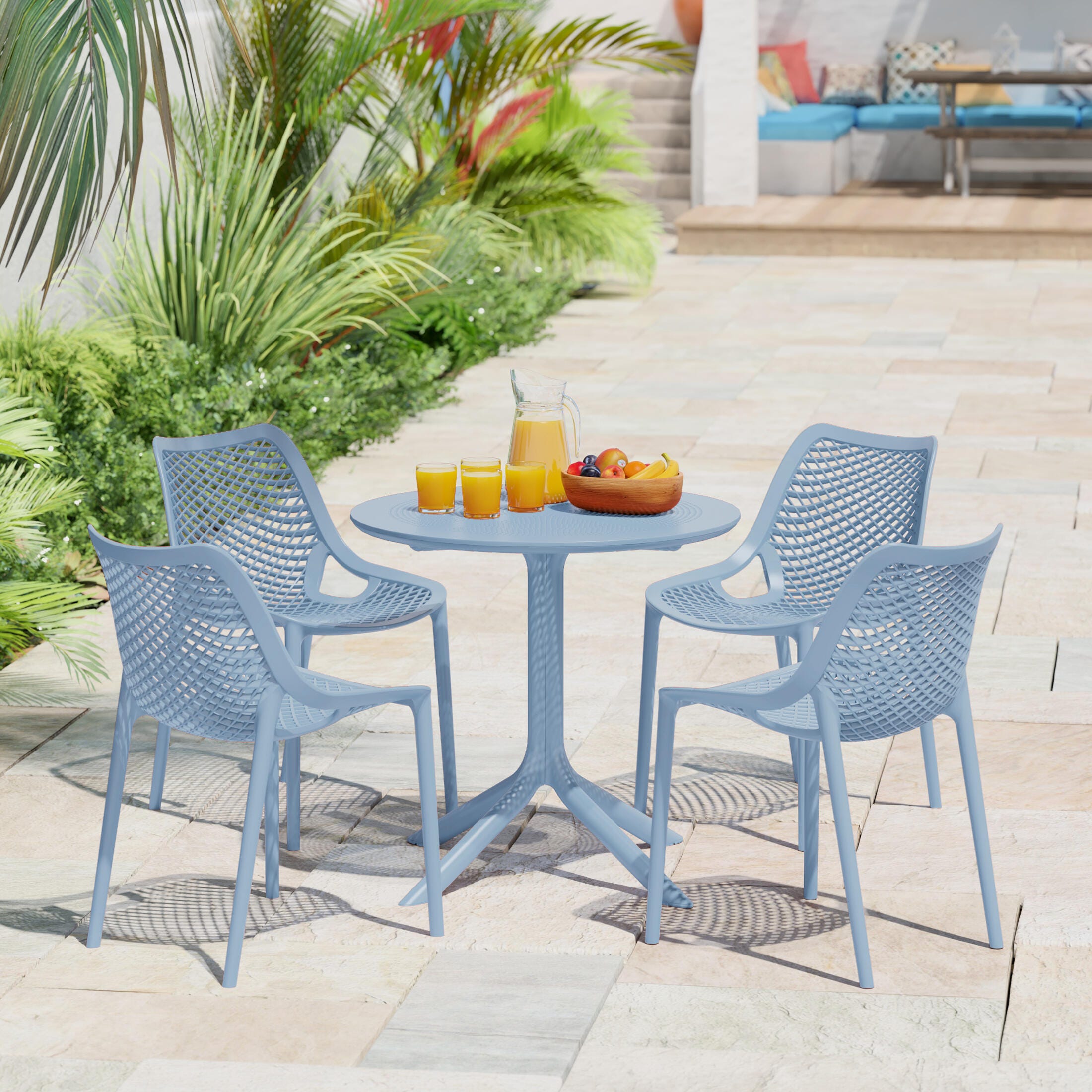 Westin Furniture Pearlina Outdoor Dining Table, French Blue