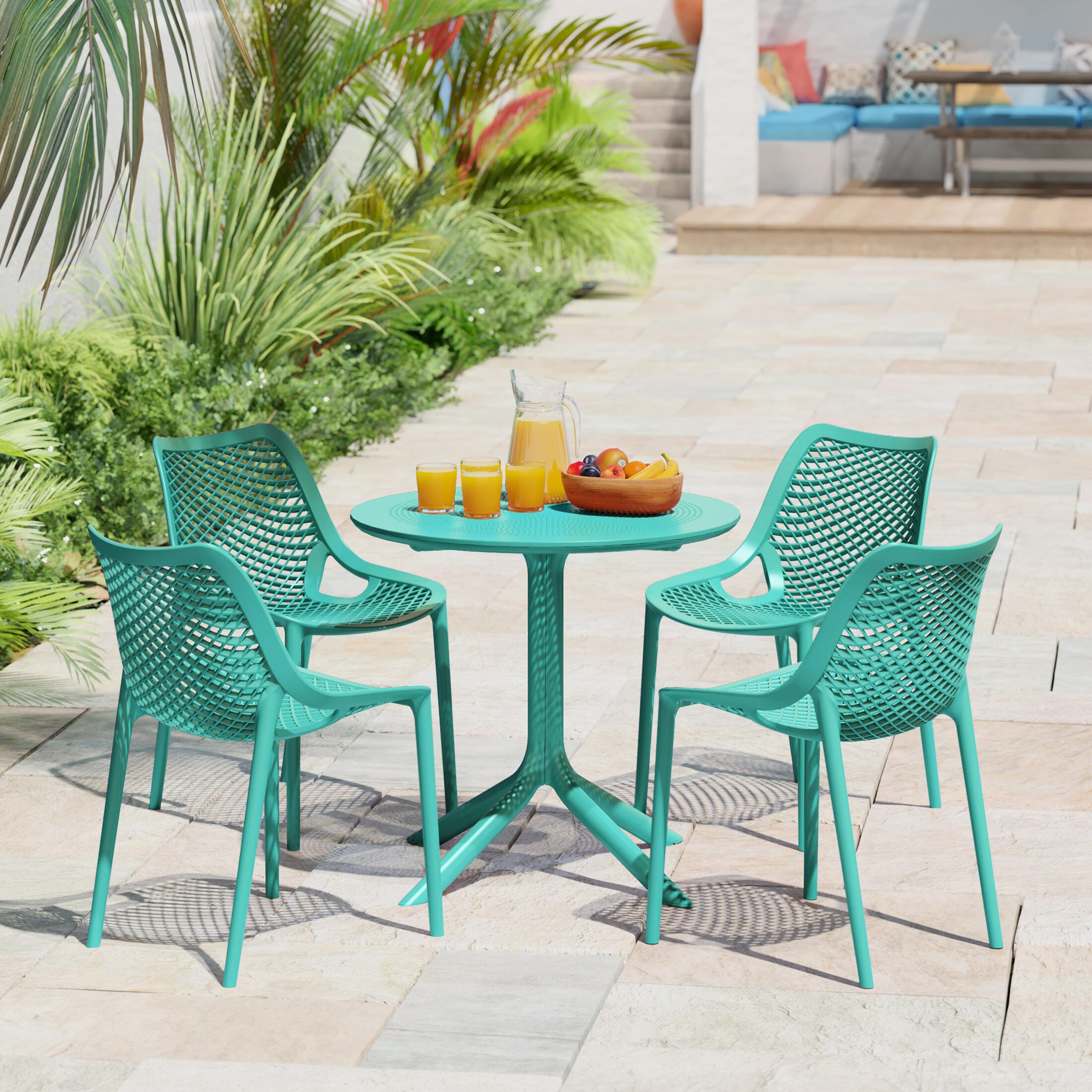 Westin Furniture Pearlina Outdoor Dining Table, Turquoise