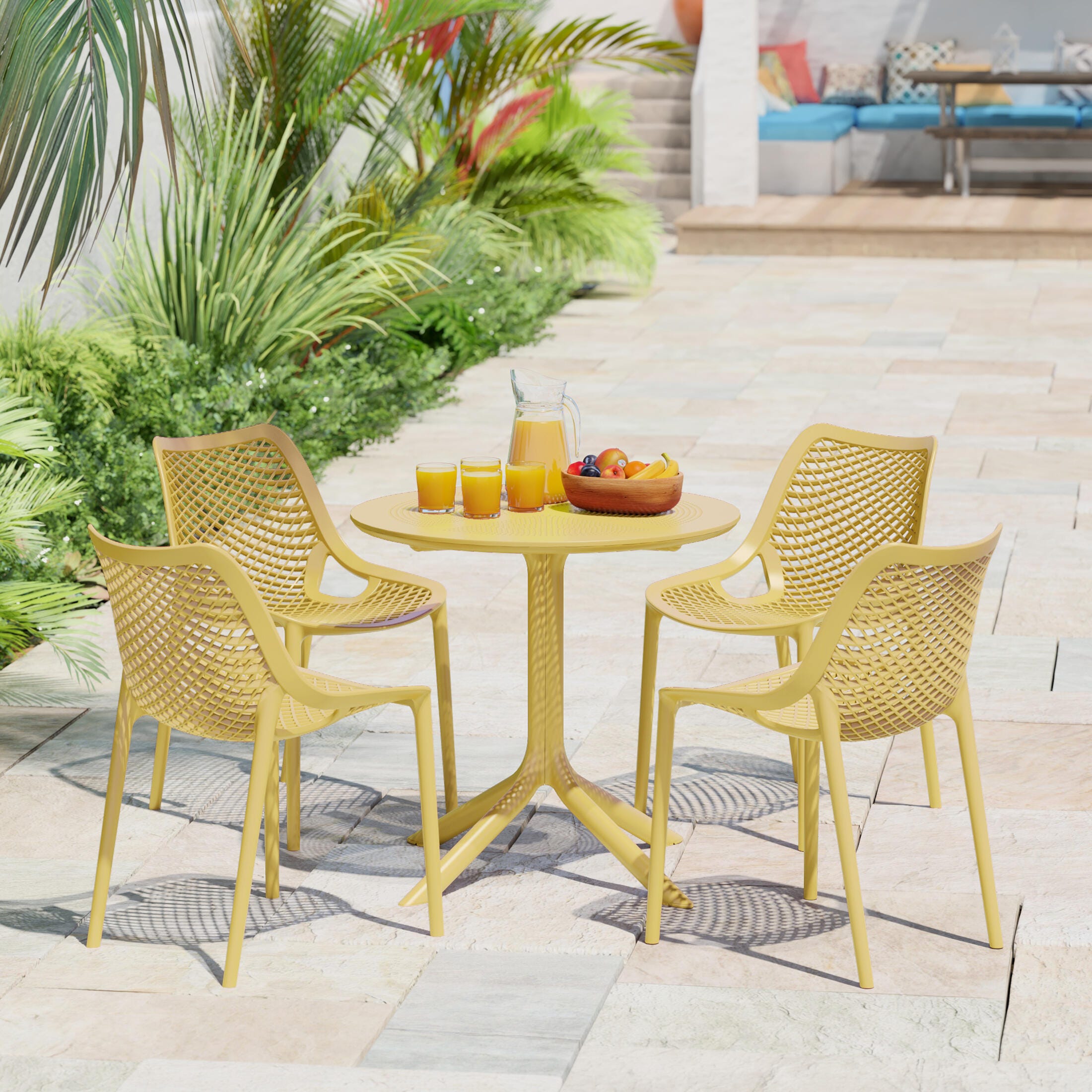 Westin Furniture Pearlina Outdoor Dining Table, Yellow, rollover