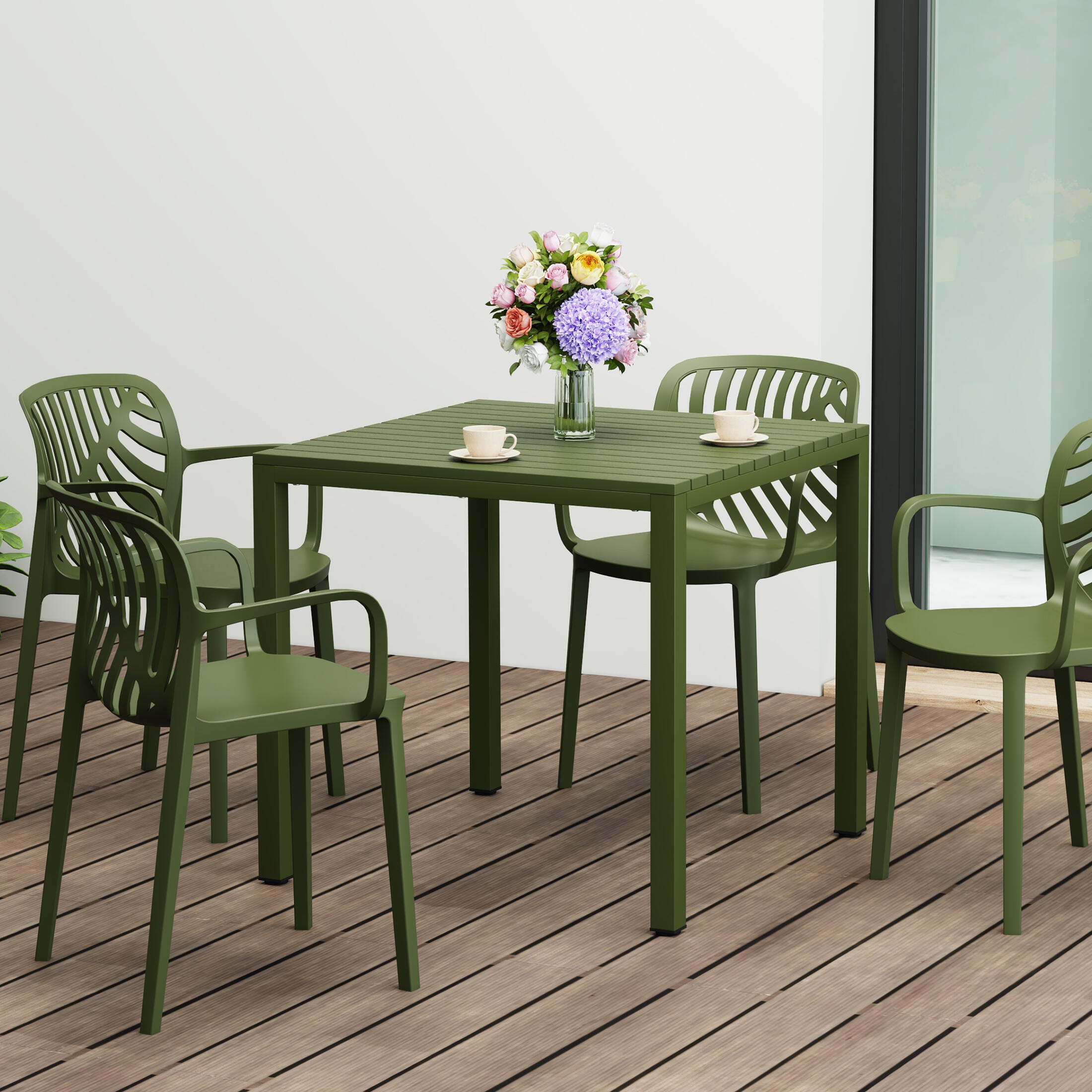 Westin Furniture Lucienne Outdoor Dining Table, Olive Green