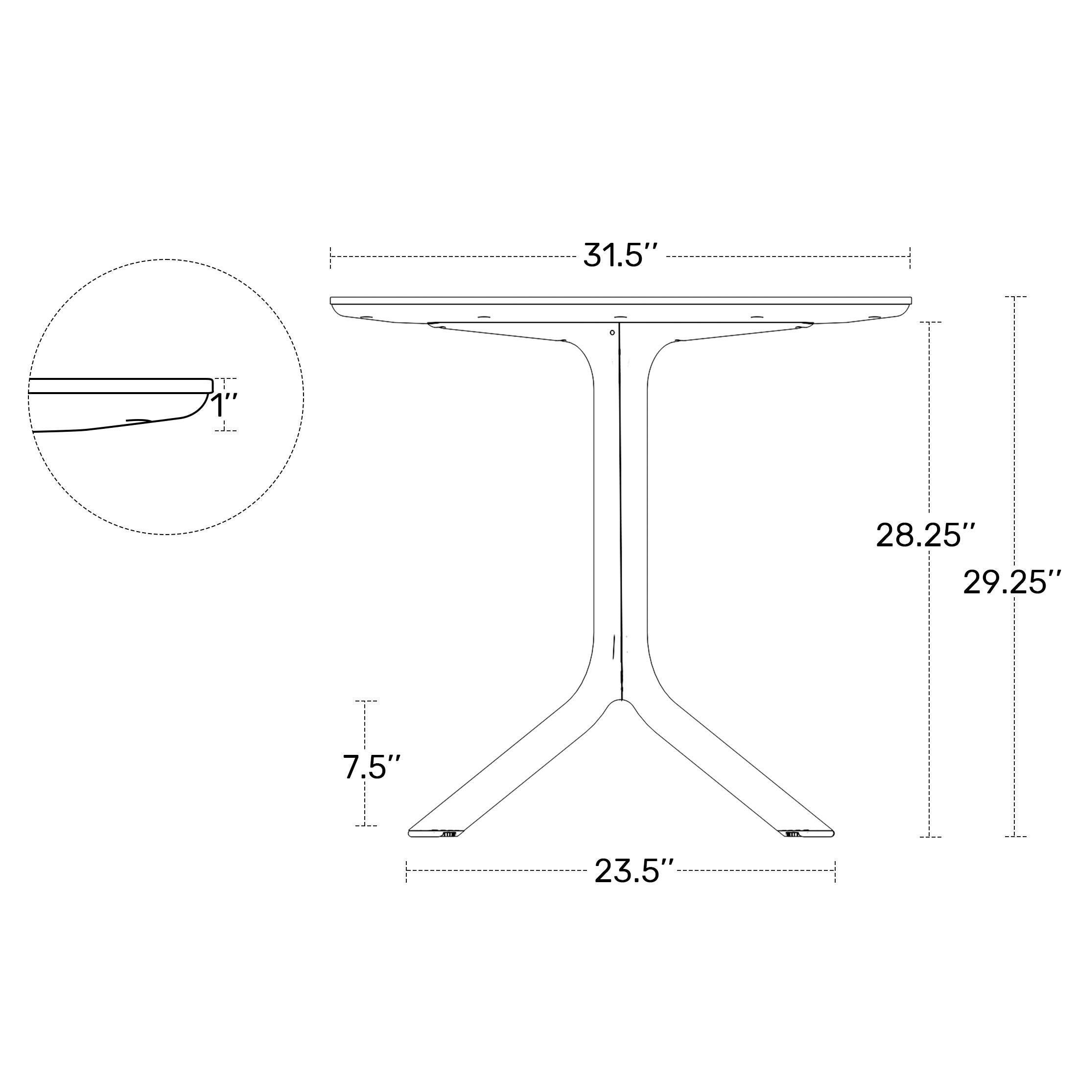 Westin Furniture Pearlina Solid Outdoor Dining Table, Black, large