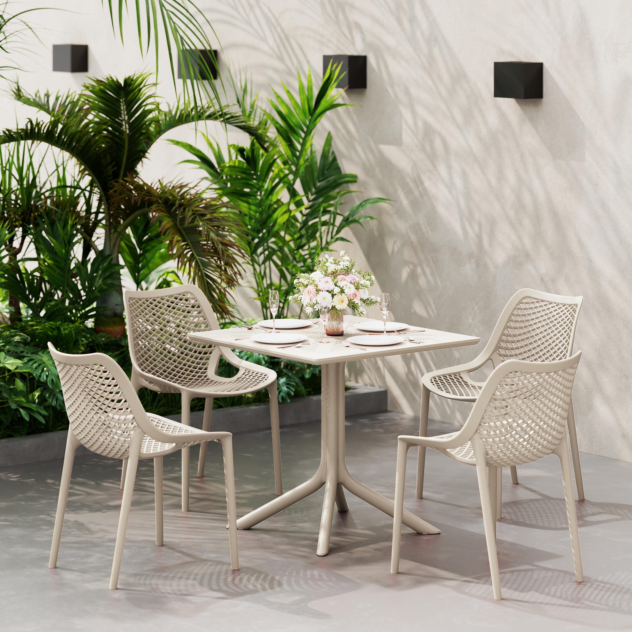 Westin Furniture Pearlina Solid Outdoor Dining Table, Sand, rollover