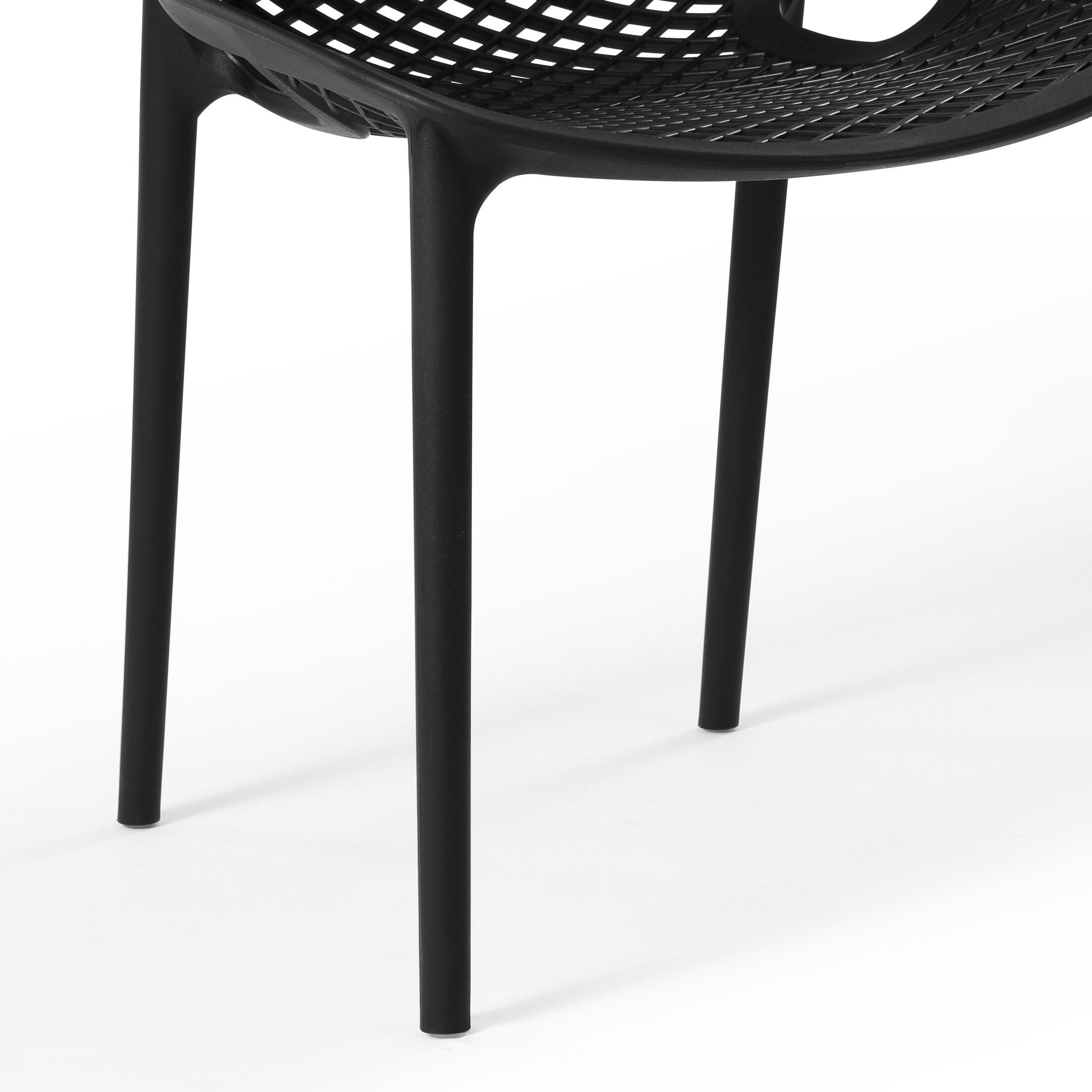 Westin Furniture Rhode Outdoor Dining Chair (Set of 2), Black, large